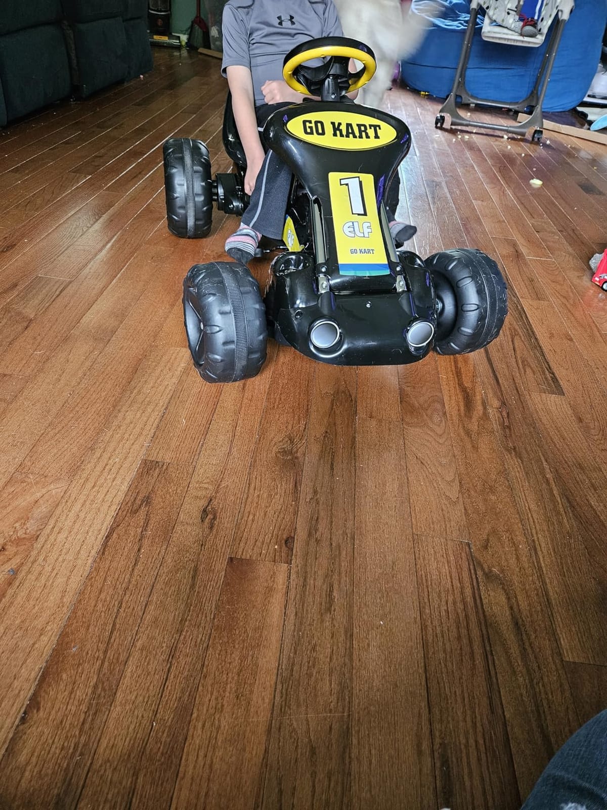 Go Kart for Kids - 4-Wheel Pedal Car with Racing Decals - Indoor/Outdoor Ride on Toys for Boys and Girls Ages 3-7 by Lil’ Rider (Black) customer photo 2