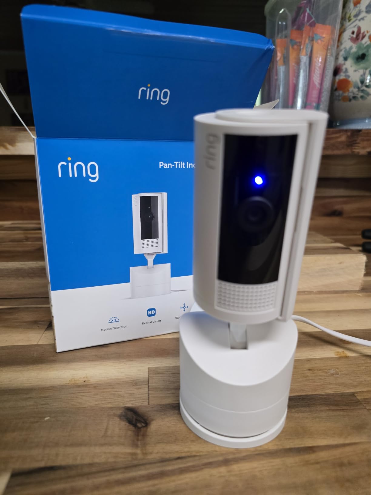 Ring Pan-Tilt Indoor Cam (newest model) — See all around your home or business with 360° pan coverage, HD video, plus Two-Way Talk (2024 release), White customer photo 2