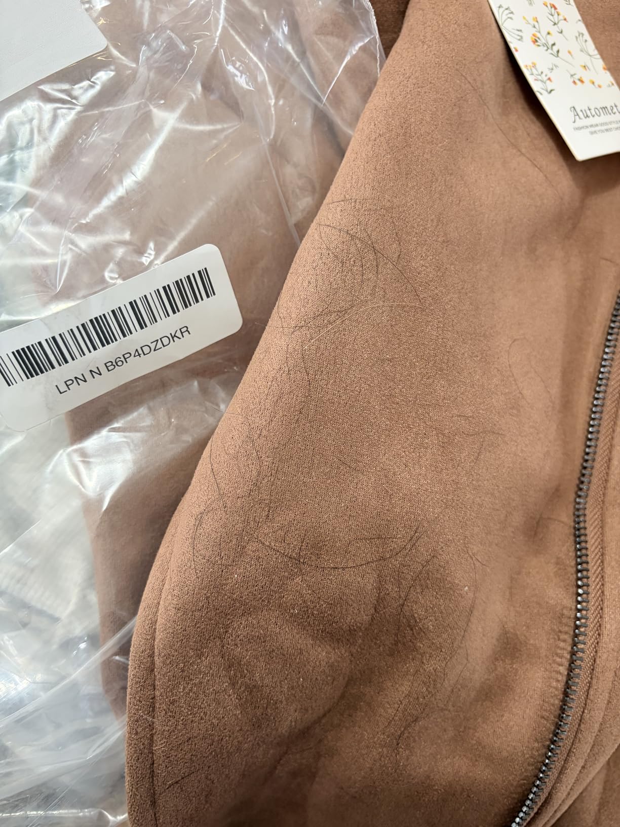 AUTOMET Women's Faux Suede Leather Lightweight Fall Jacket customer photo 2