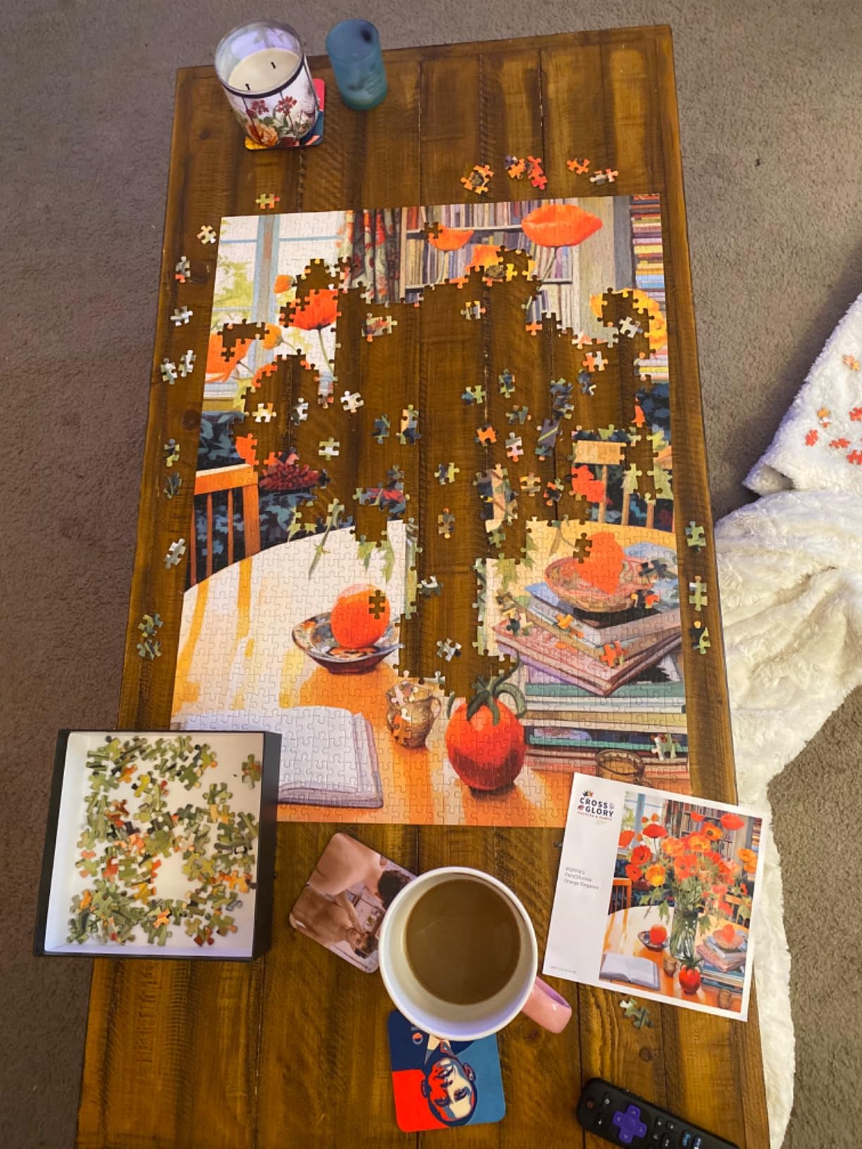 Cross & Glory - Poppies Panorama: Orange Elegance - Jigsaw Puzzles 1000 Pieces for Adults | Floral Puzzle | Vibrant Art | Satin Finish Flower Puzzles for Adults 1000 Pieces | 20 x 27 Inches customer photo 1