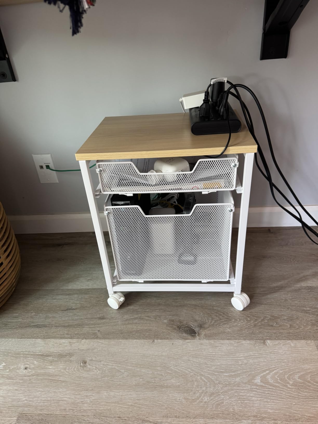 Rolling File Cabinet Cart, Printer Stand with Storage Drawer, Mobile Filing Cabinet on Lockable Wheel, Printer Cart with Hanging File Folder Organizer Beside Under Desk for Office Home(Patent Pending) customer photo 2