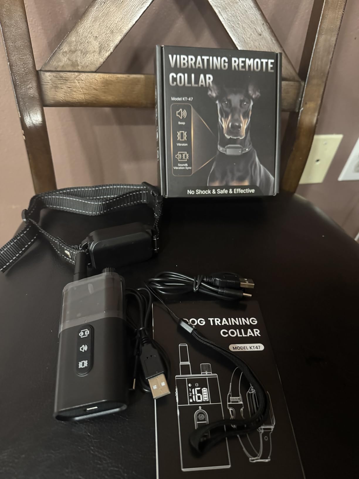 No Shock Dog Training Collar with Remote 3300FT, Dog Vibration Collar with Controller Beep and Vibrate Only, Safe Lock Waterproof Rechargeable Vibrating Collars for Dogs(15-120 lbs)-No Prongs customer photo 1