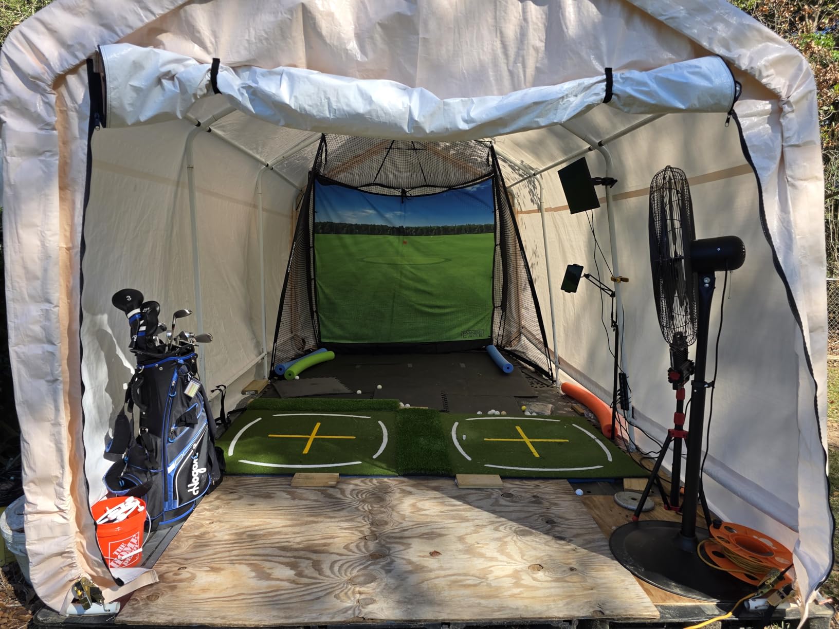 GoSports Range Cage 10 ft x 8 ft Golf Net Cage – Indoor & Outdoor Golf Practice Net for Full Swing Training and Home Golf Simulator Setups customer photo 2
