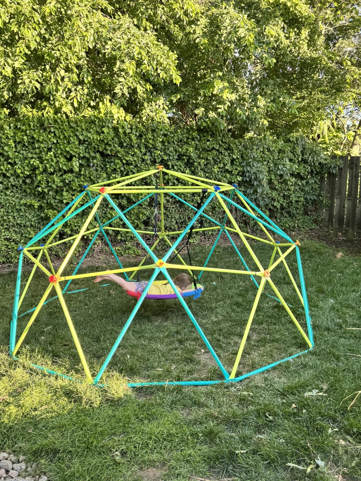 Hapfan 10 ft Climbing Dome Swing Set with Saucer Swing for Kids 3-12 customer photo 1