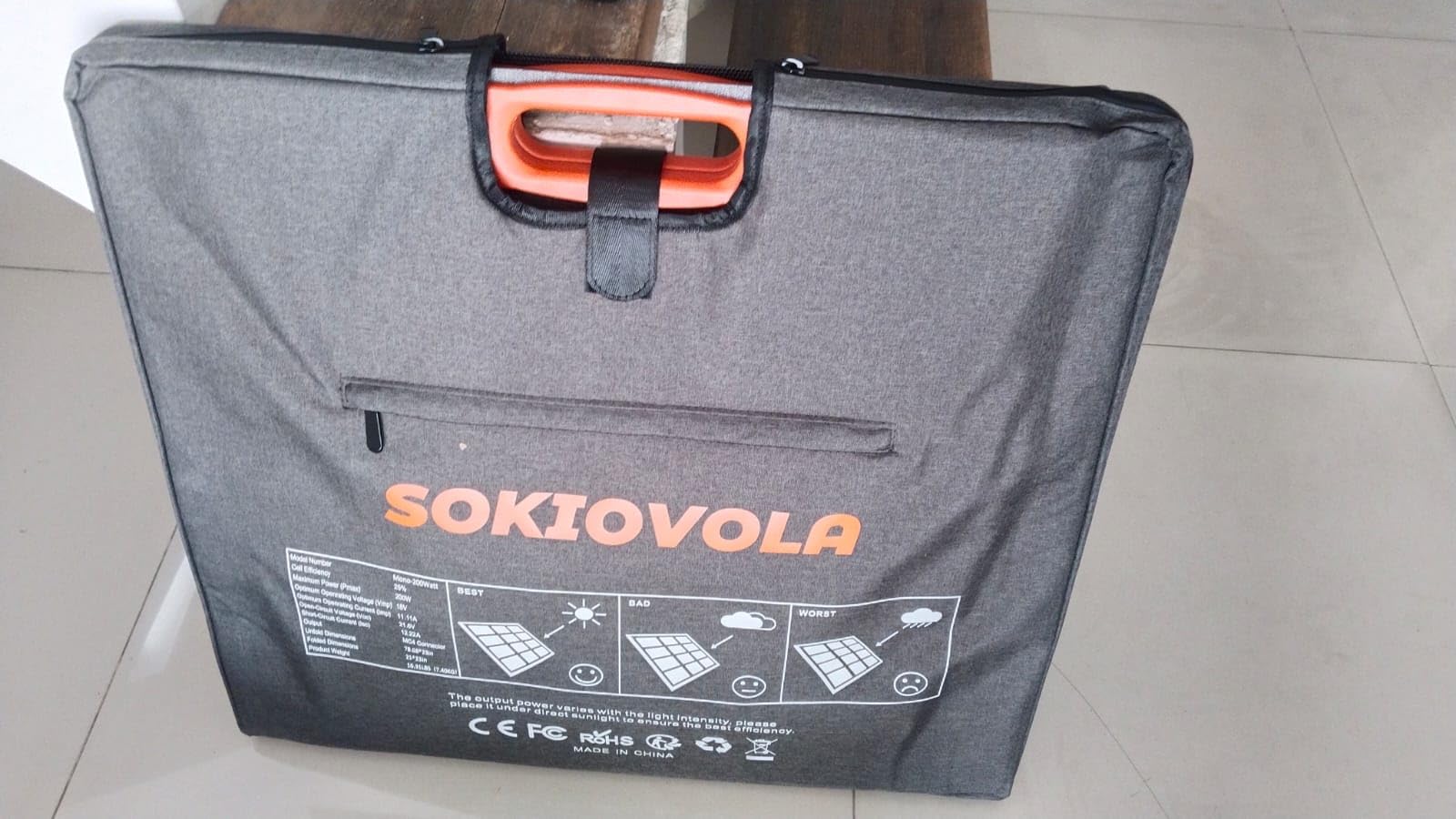SOKIOVOLA 100W Portable Solar Panel MC-4 Foldable Solar Panel Charger Kits 18V IP68 Waterproof Lightweight and Compact for Small Power Station RV Travel Outdoor Activities customer photo 1