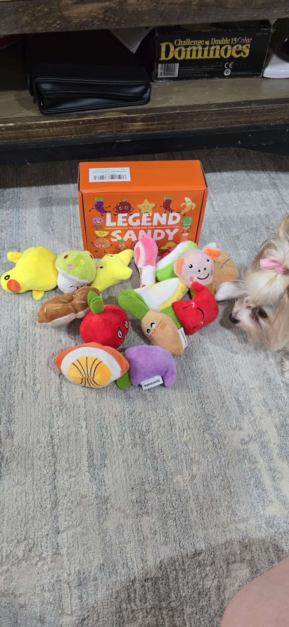 LEGEND SANDY Tough Dog Toys, Stuffed Chew Large Dog Toys to Keep Them Busy, Interactive Squeaky Tug of War Doggie Toy, Crinkle Blue Octopus customer photo 2