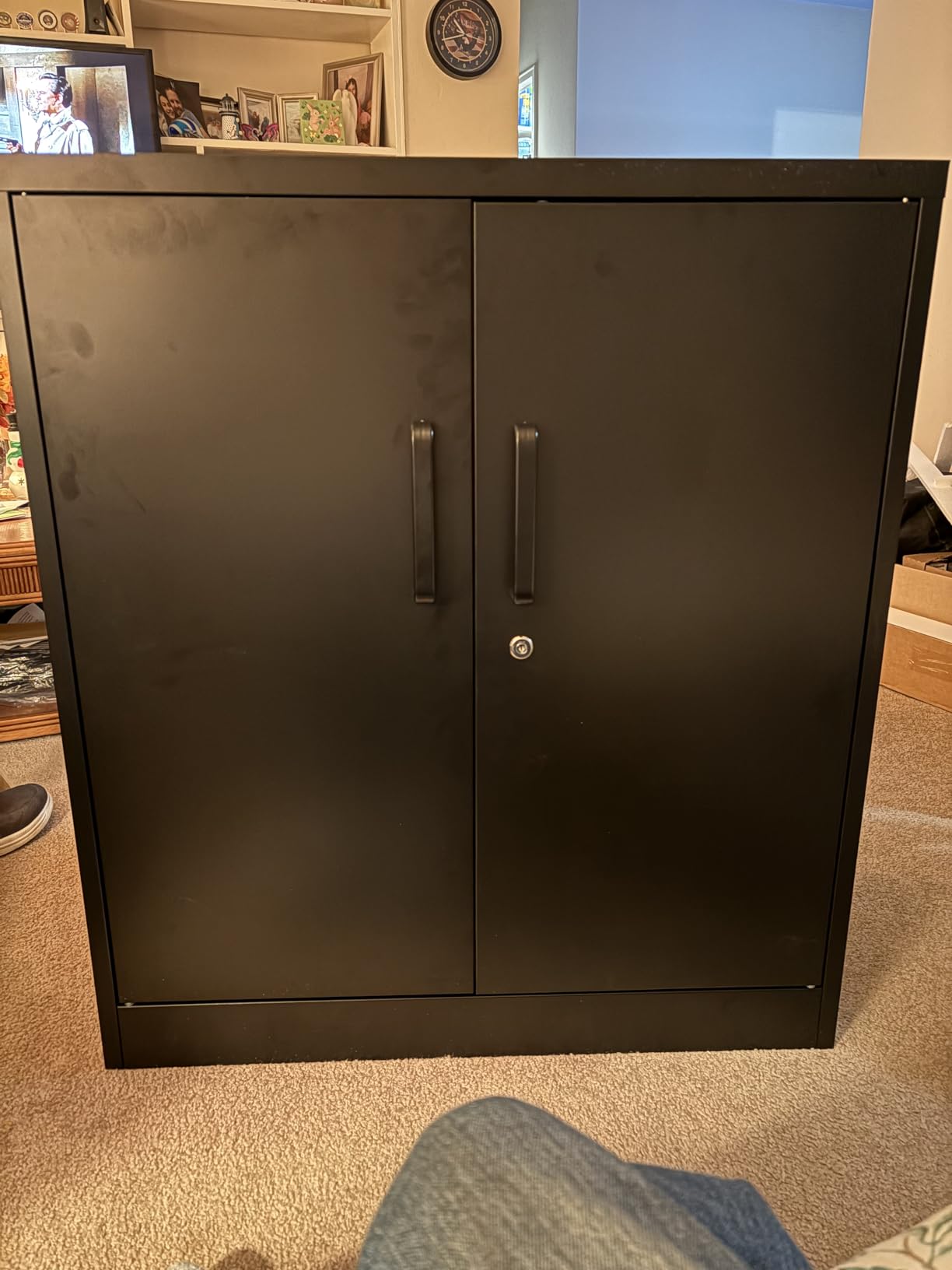Fesbos Metal Storage Cabinet-36” Tall Steel File Cabinet with Lockable Doors and Adjustable Shelves-Black Steel Storage Cabinet for Home, School, Office, Garage customer photo 1
