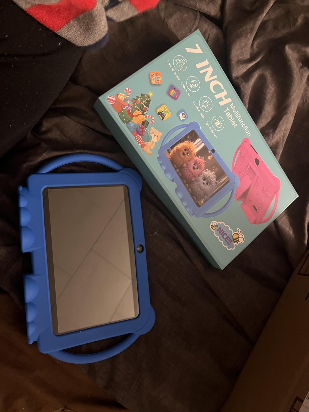 HOTTABLET Kids Tablet 7 inch Android, 4GB RAM 32GB ROM, 1TB Expandsion, with Parental Control, WiFi, Bluetooth, Dual Camera with Silicone Case, 1PCS (Blue) customer photo 2
