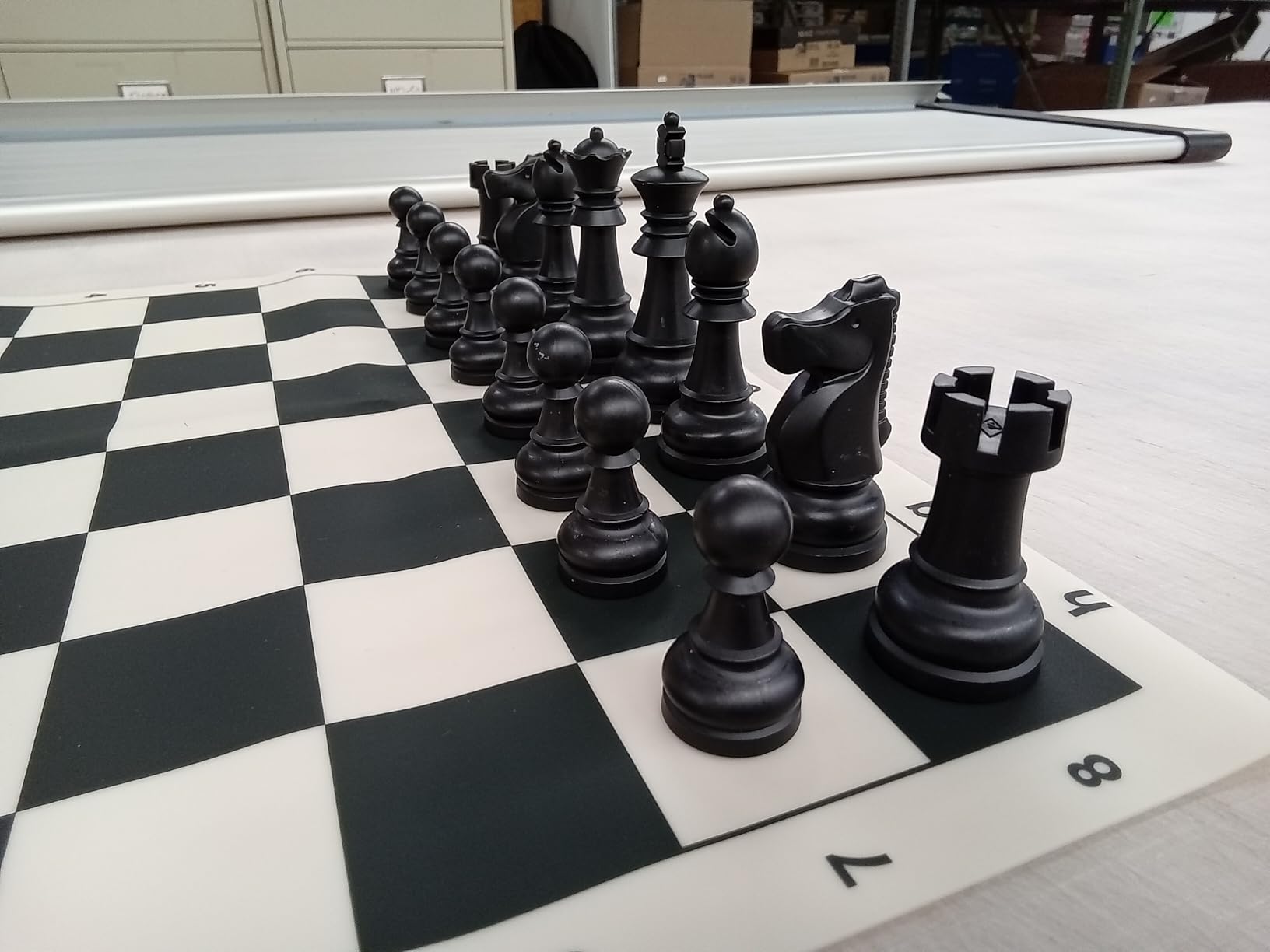 A&A Chess Set for Beginner - 15''x15'' Foldable Silicone Chess Board and 3.25'' King Height Weighted Plastic Pieces with Carrying Case for Travel customer photo 1