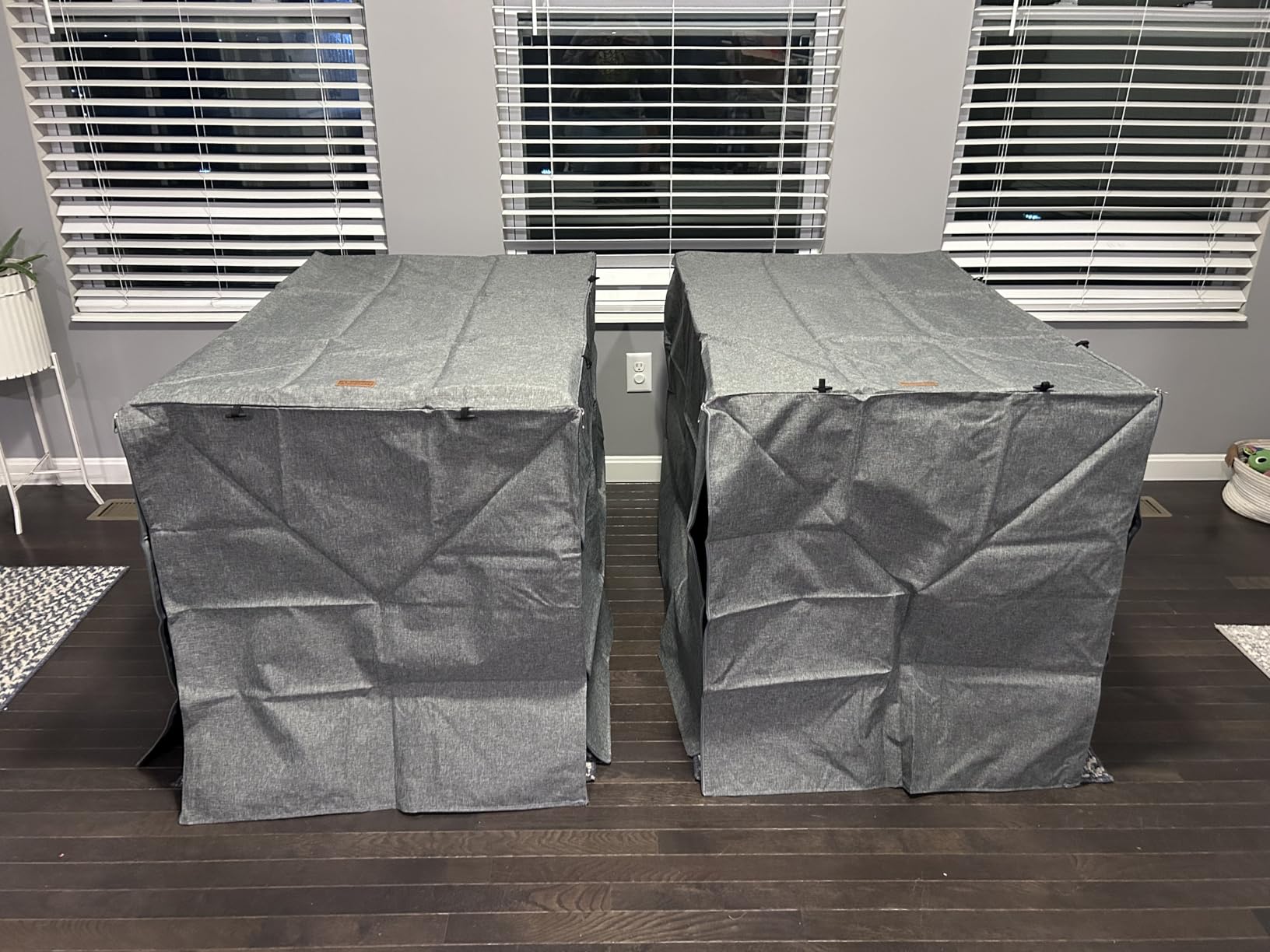 Akinerri Dog Crate Cover, Double Door Waterproof Kennel Cover, 36 in Grey customer photo 2