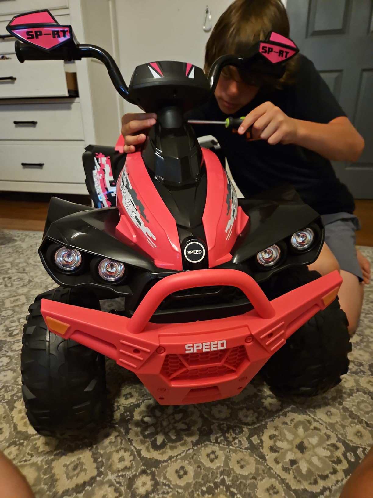 INFANS Kids ATV, 12V 4 Wheeler Ride on Toy, Dark Black customer photo 1
