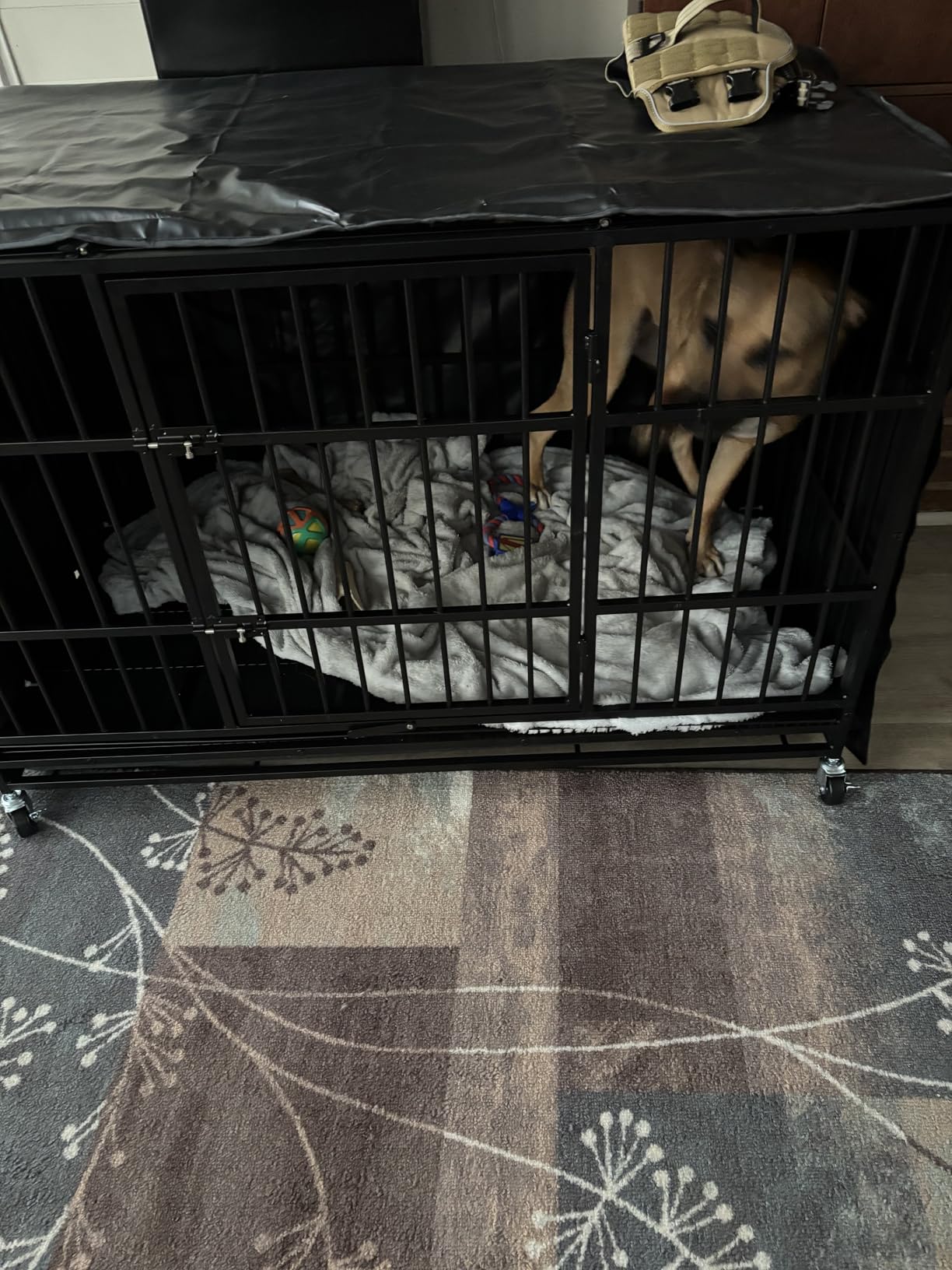 Dog Crate Cover 48 Inch Waterproof 600D Oxford with 1-3 Doors customer photo 2