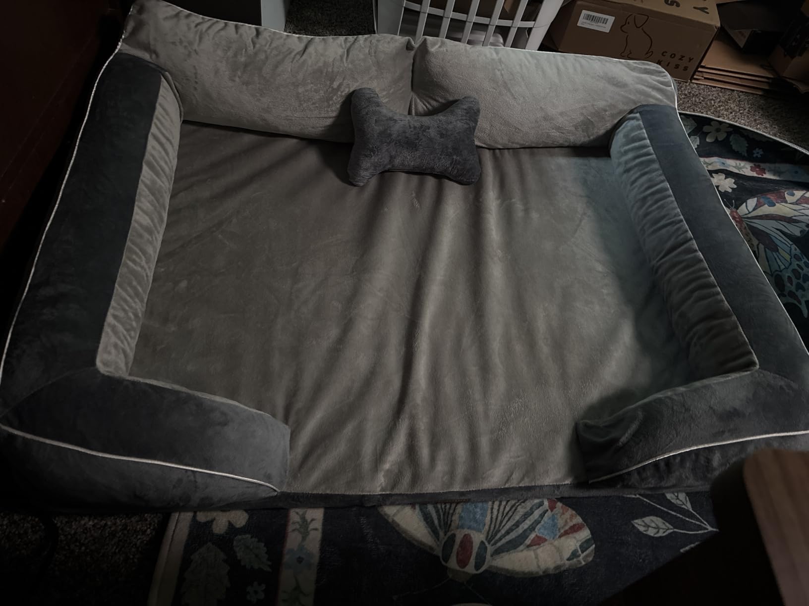 CWAWZ XXL Dog Bed for Extra Large Dogs, Giant Orthopedic Dog Bed with Cooling Gel Memory Foam, Waterproof Pet Bed with Removable Washable Cover, 53