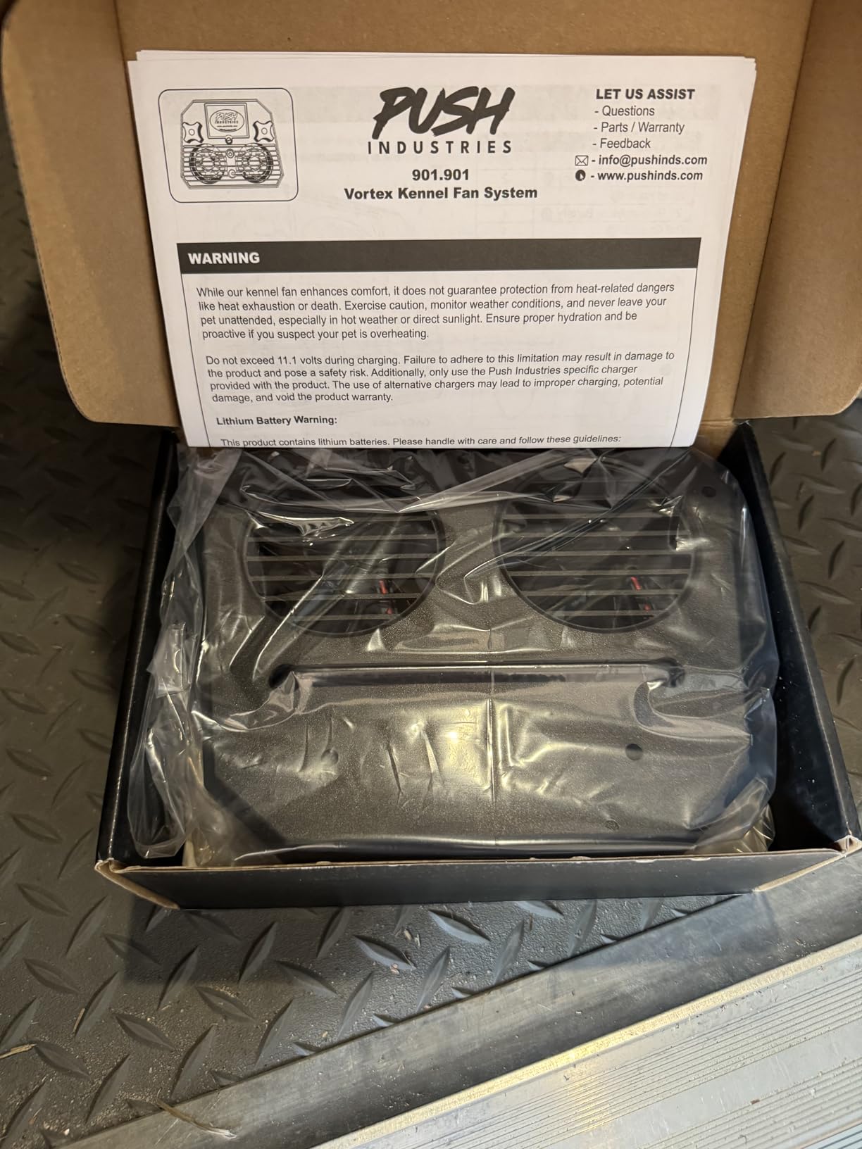 Push Industries 901.901 Vortex Kennel & Crate Fan Powered by 120V or Inc. Rechargable Battery - Multi Speed (Each) customer photo 2
