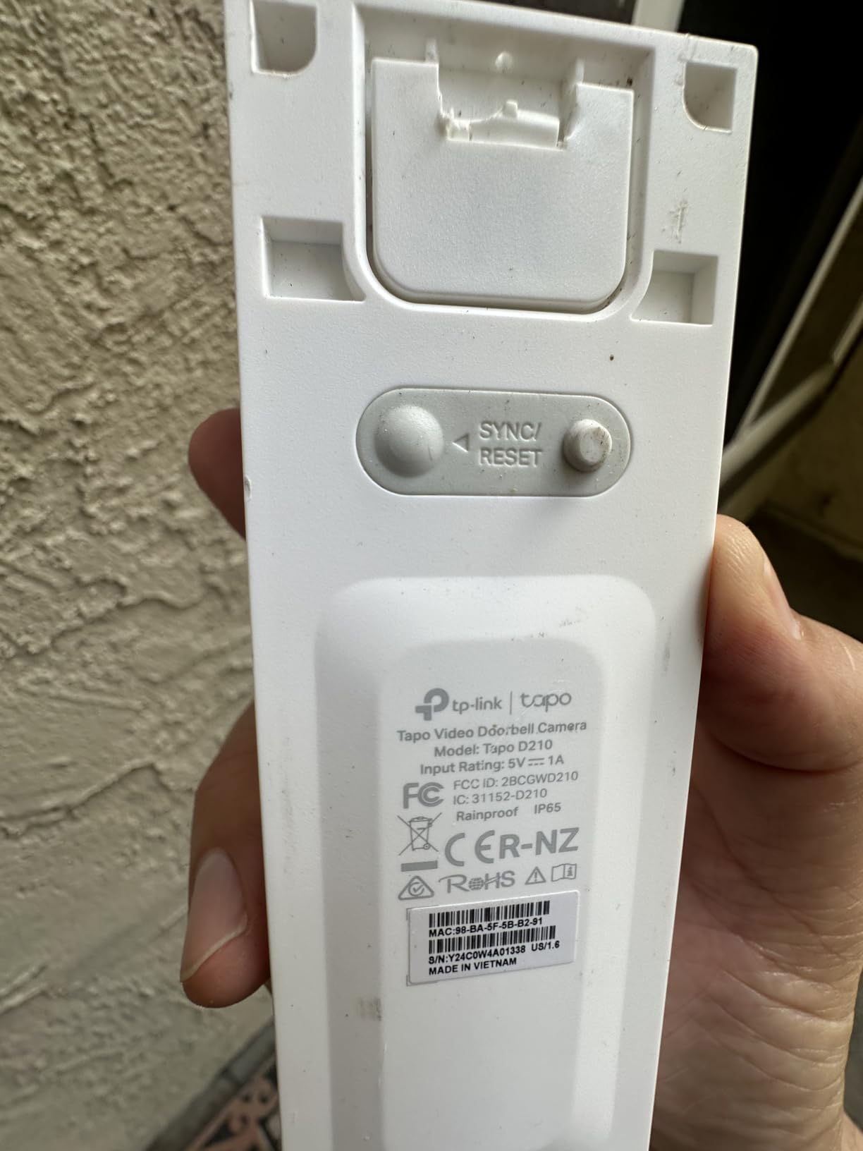 Tapo 2K Wireless Smart Video Doorbell w/Chime, 160° Ultra-Wide View, D210 customer photo 1