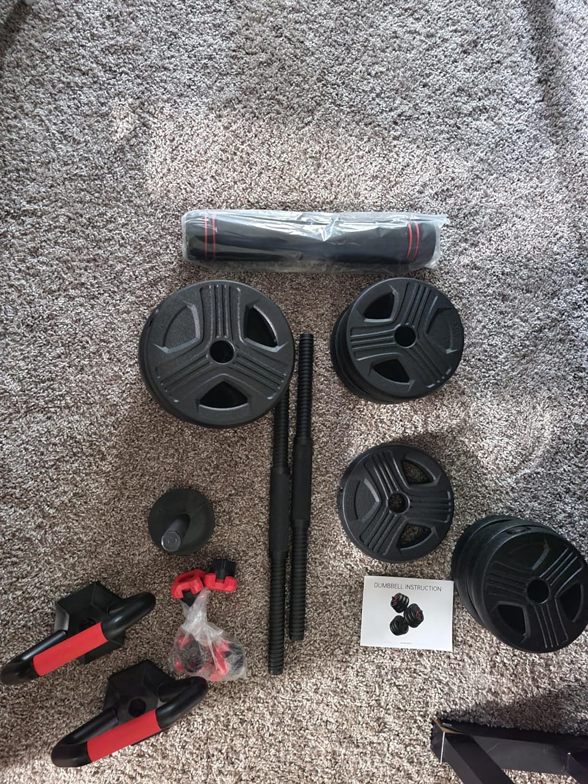 Adjustable dumbbell set,20/35/45/55/70/90lbs Free Weights set with upgraded nut, 5 in 1 Weight Set Used as Kettlebells, Barbell, Push up Stand, Fitness Exercise for Home Gym Suitable Men/Women customer photo 2