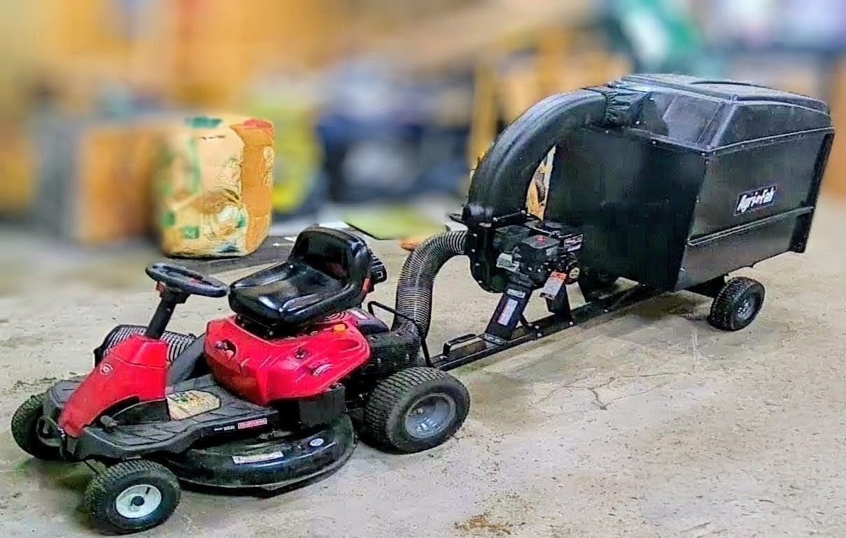 Agri-Fab Hard Top Mow-N-Vac Tow Behind Lawn Vacuum, 32 Cu Ft Leaf and Grass Collection System with 208cc Engine customer photo 2