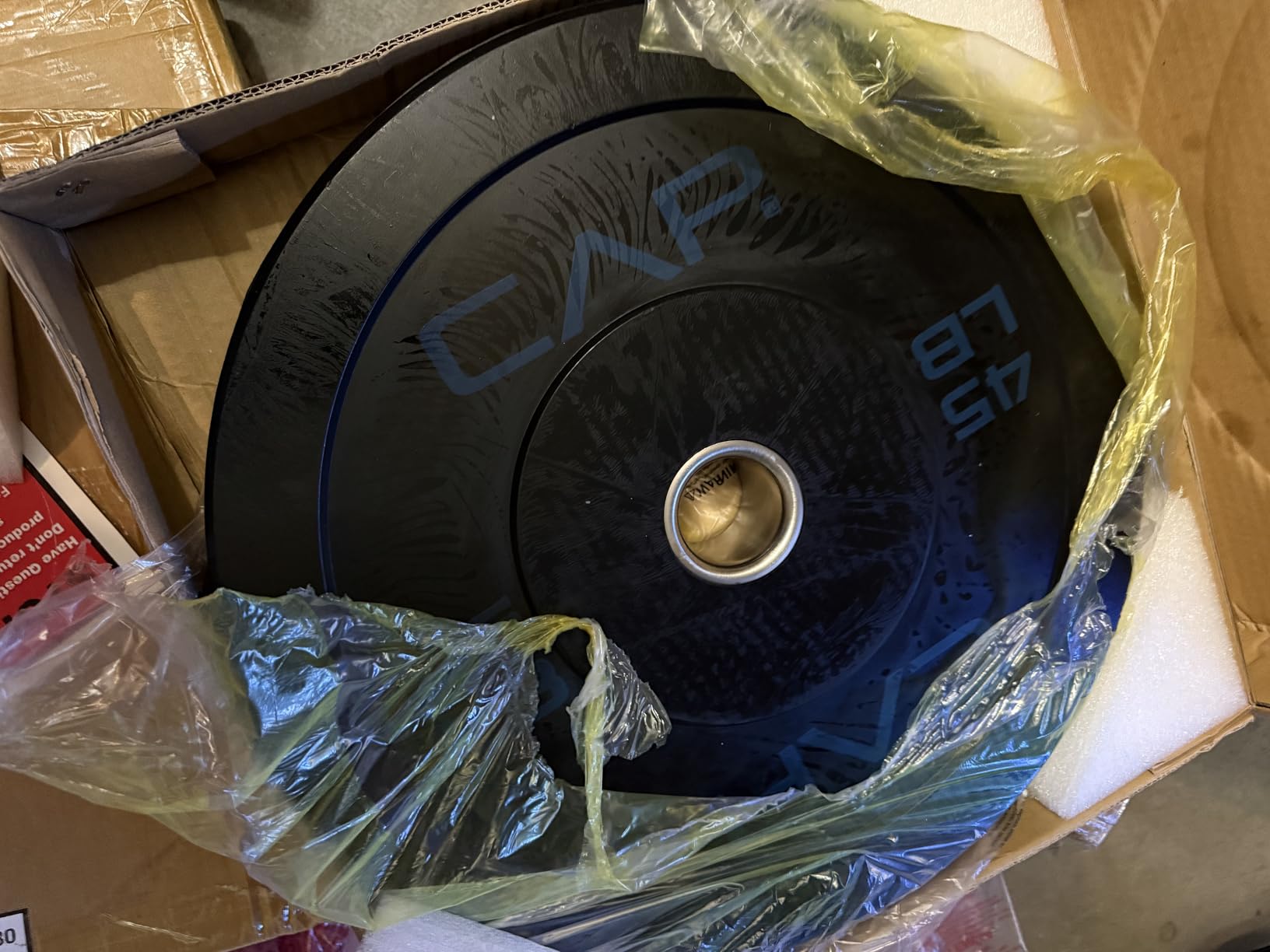 CAP 2-inch Olympic Bumper Plate Weight Set | 100-370 lbs | Multiple Colors | Storage Rack Optional customer photo 2