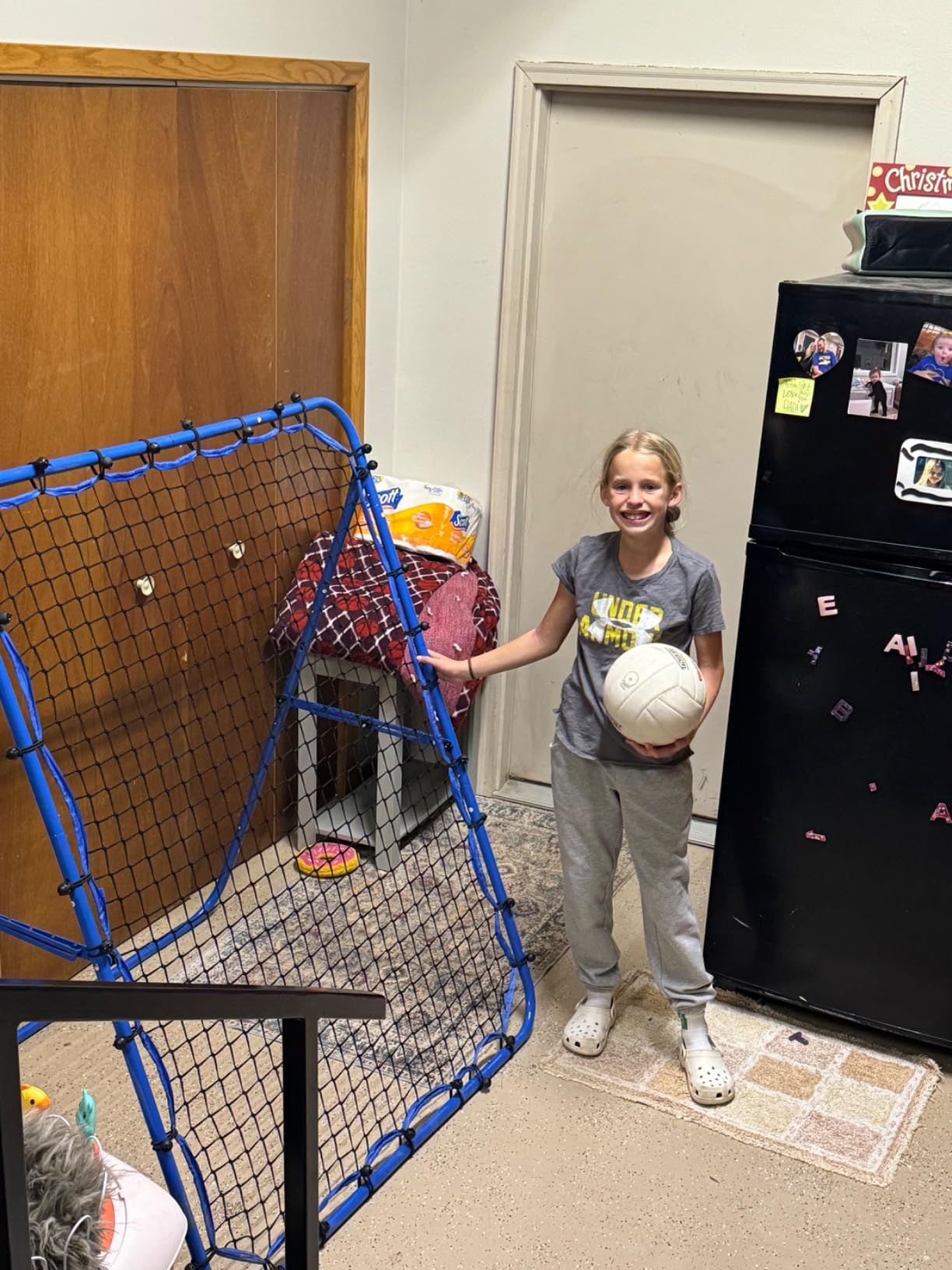 Volleyball Baseball Rebounder Net, Softball Rebounder Pitchback Net Quick Adjustments, Quick Adjustments Lacrosse Bounce Back Practice Equipment, Ideal for Outdoor Indoor and Backyard Training customer photo 2