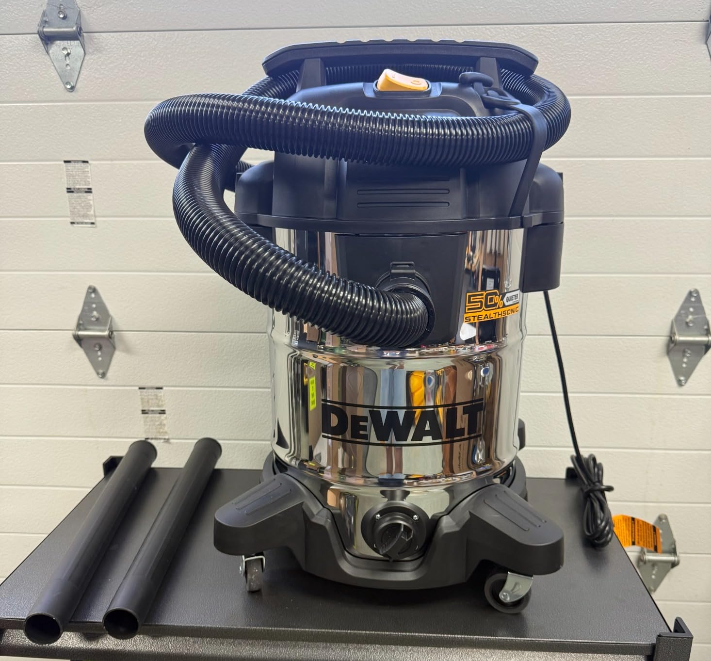 DEWALT 10 Gal Stealthsonic Shop Vacuum Wet and Dry, 5 Peak HP Heavy-Duty Stainless Steel Shop Vac, Ultra-Quiet with Complete Accessory Kit & 6 Dust Bags - Ideal for Job Sites, Workshops & Garages customer photo 1