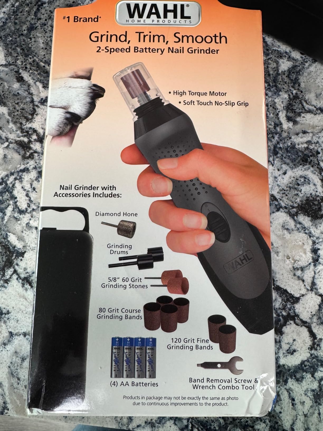 Wahl Grind & Smooth 2 Speed Battery Dog Nail Grinder, Precise Nail Grinding customer photo 2
