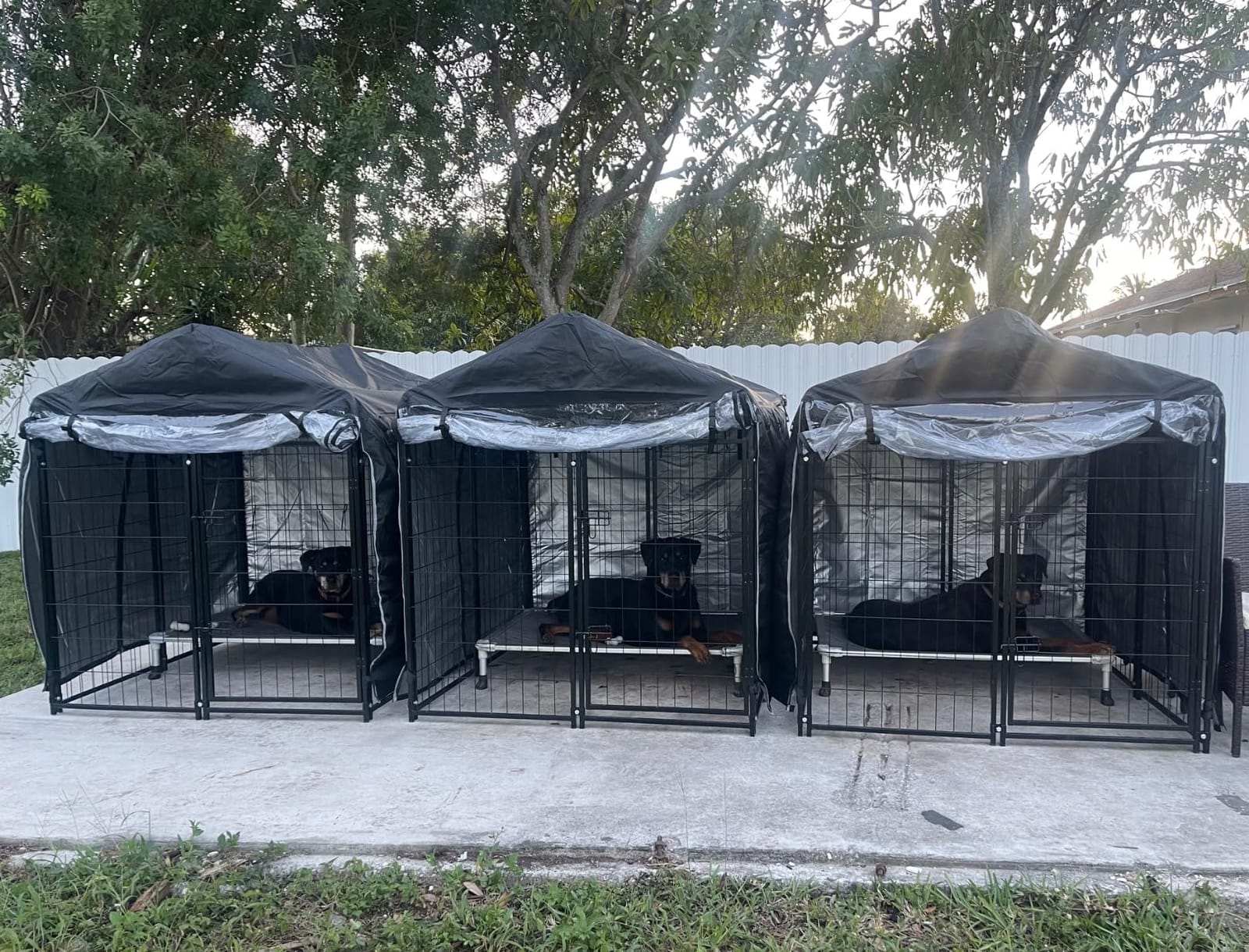 Outdoor Dog Kennel Cover, 8'Dx4'Wx6'H, Full Coverage Black customer photo 2