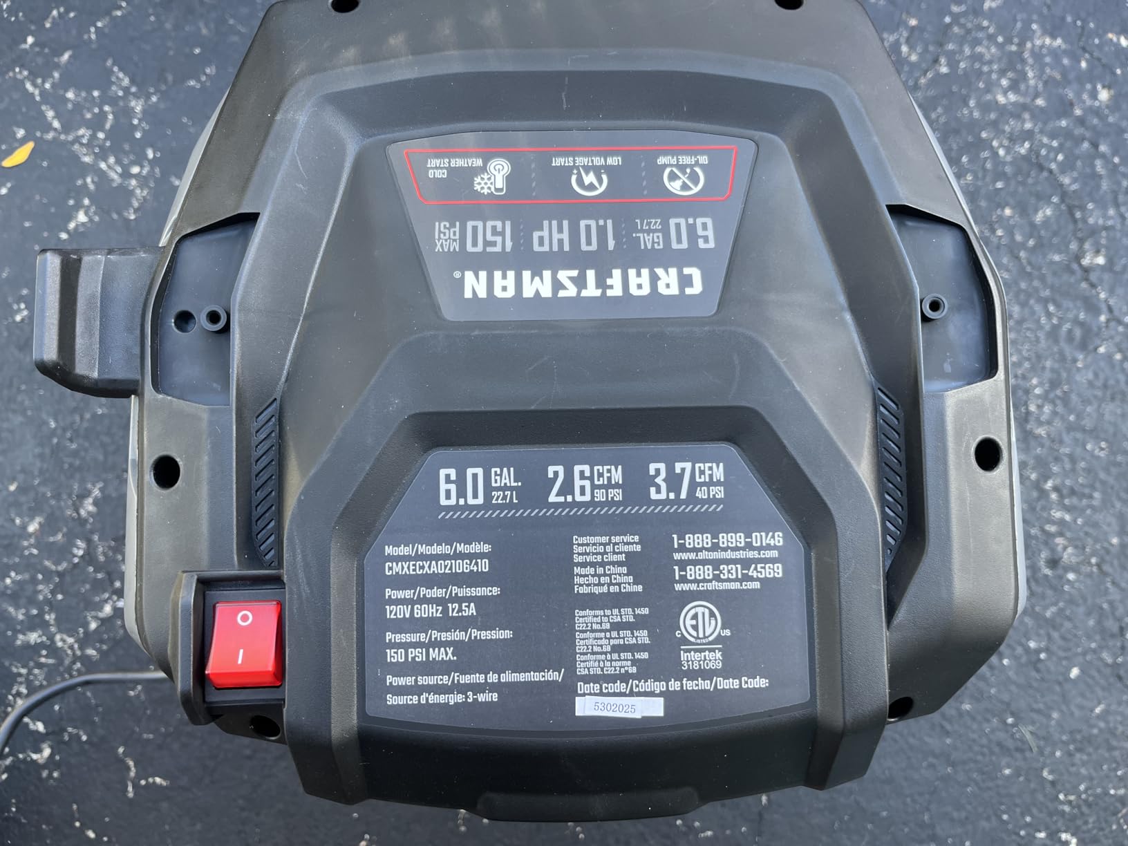 CRAFTSMAN 6 Gallon 150 PSI Oil-Free Pancake Air Compressor CMXECXA02106410 customer photo 2