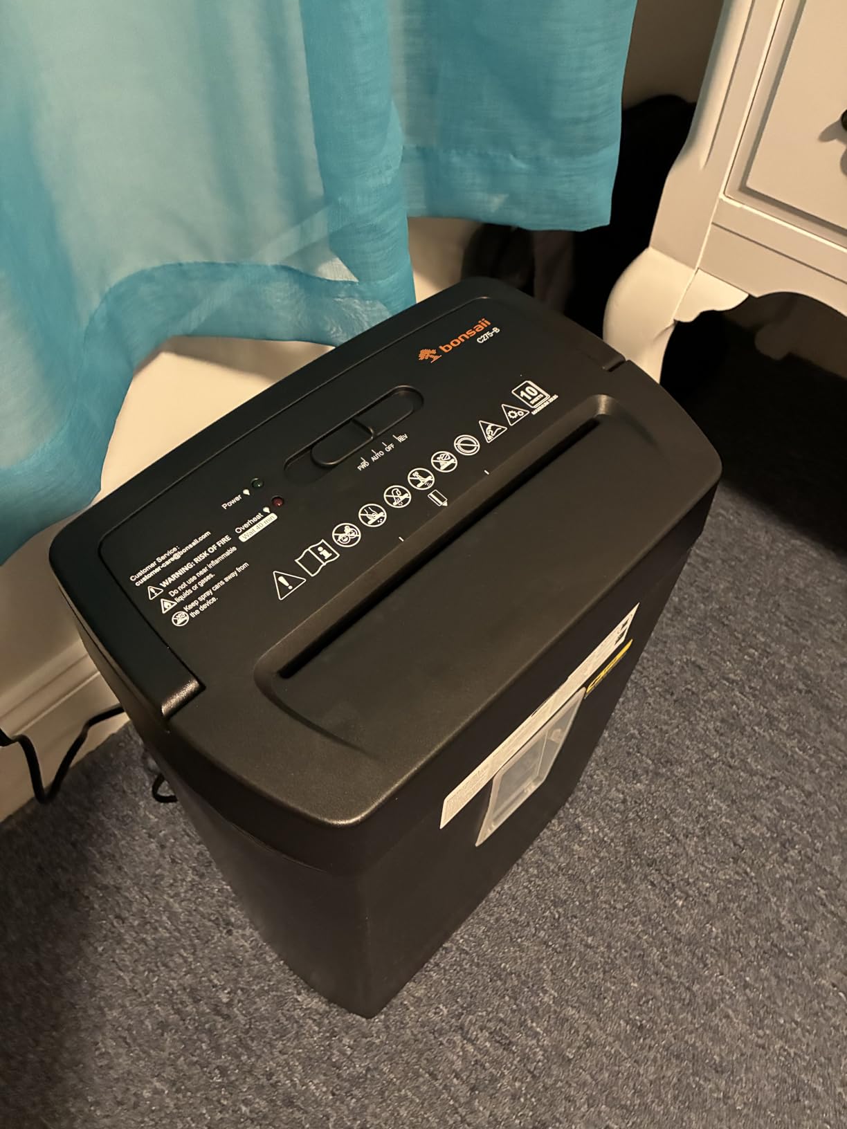 Bonsaii Micro Cut Paper Shredder, 12-Sheet, Home Office, 5.5-Gallon bin customer photo 2