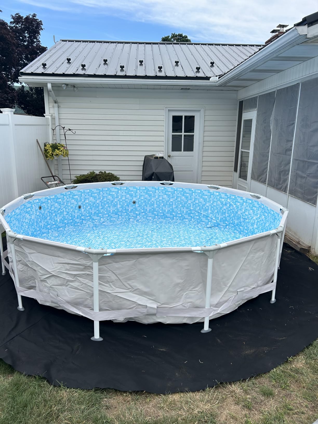SLOOSH Round Above Ground Pool - 15ft x 42inch Outdoor Round Frame Above Ground Swimming Pool Set Kiddie Pool for Kids Adults with Filter Pump Ladder customer photo 2