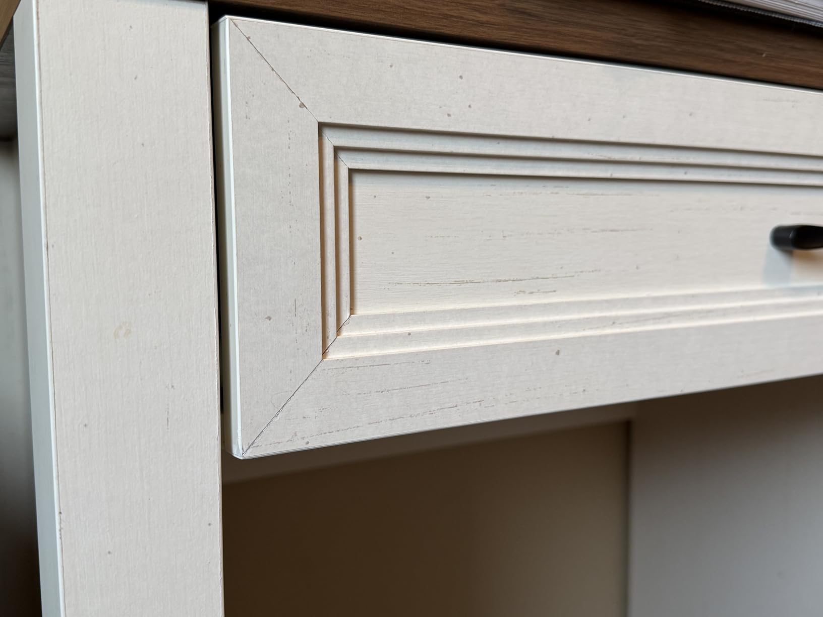 Vabches Farmhouse Executive Desk with Storage and Ample File Drawer, Rustic Large Home Writing Desk for Bedroom, White customer photo 2