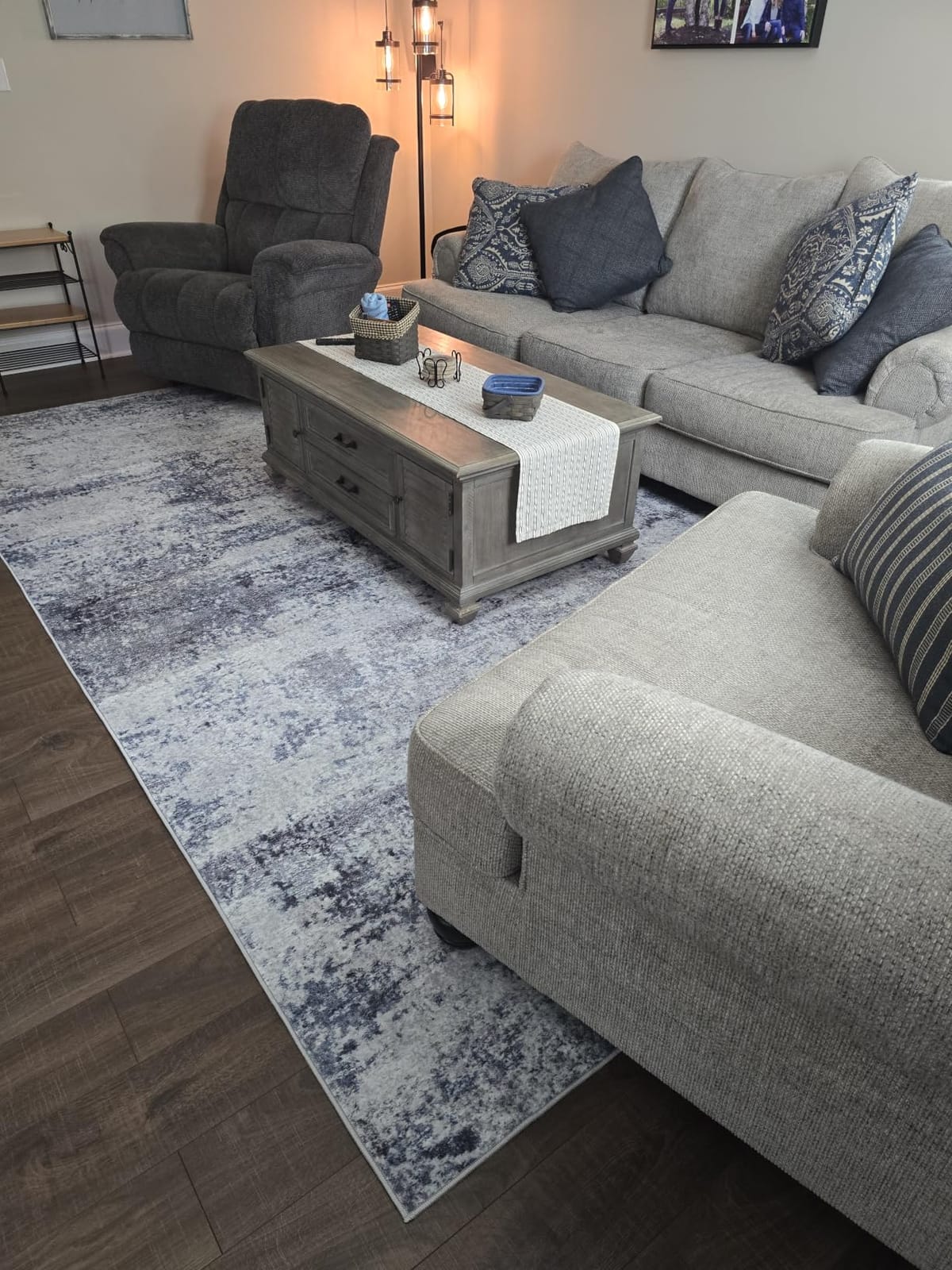 5x8 Area Rugs for Living Room Washable Bedroom Dining Room Navy Grey customer photo 1
