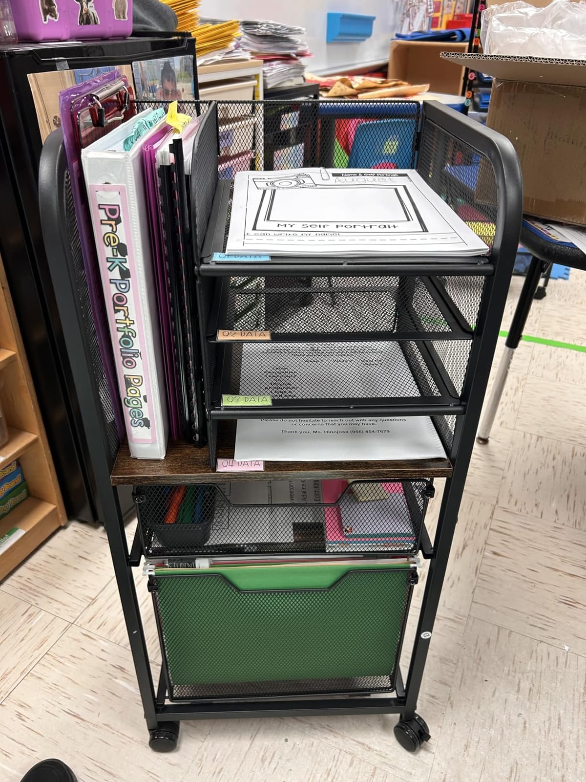 Feyejade 6-Tier Rolling File Cart Multi Mobile Drawer Cabinet Black customer photo 1