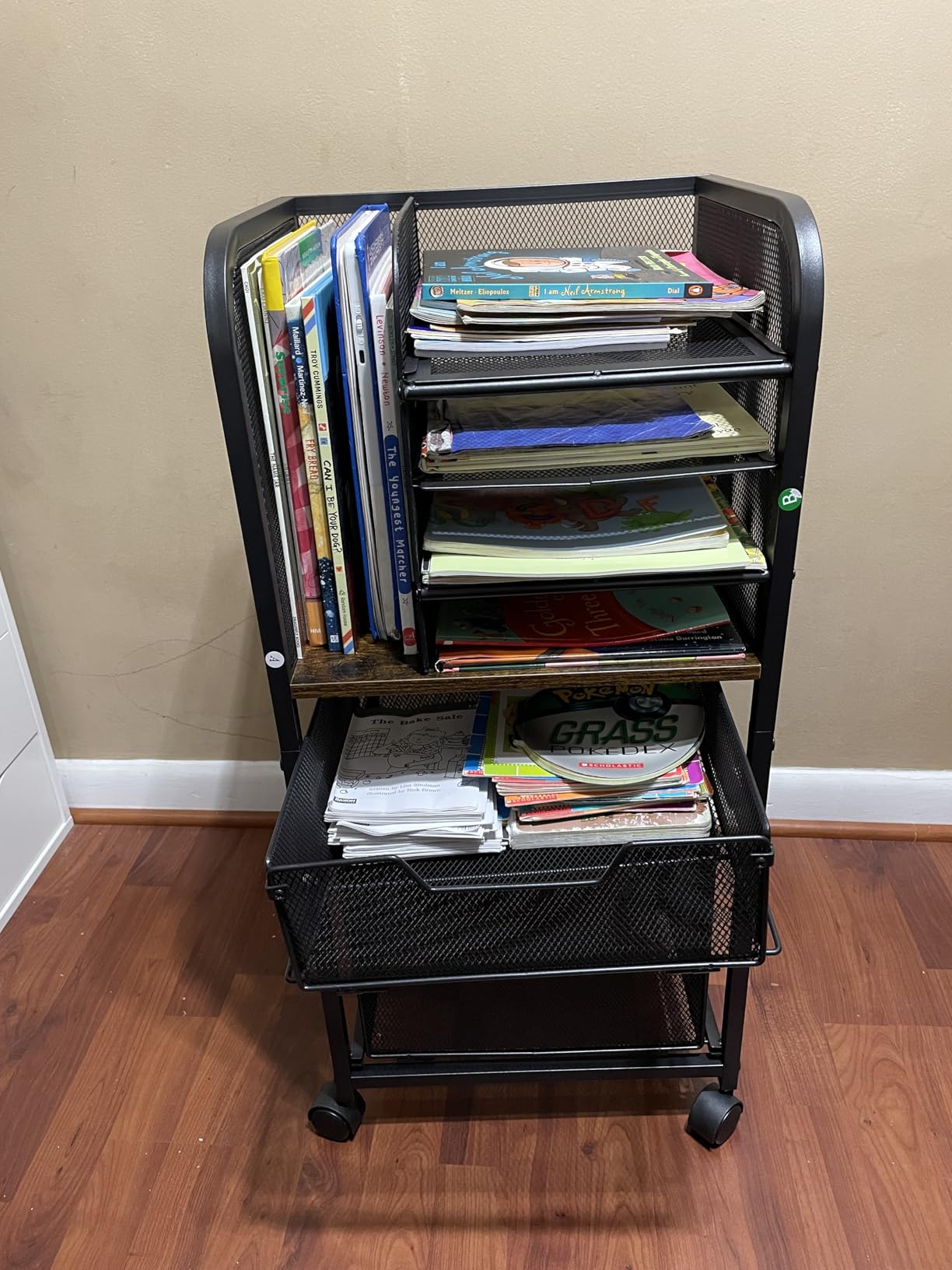 Feyejade 6-Tier Rolling File Cart Multi Mobile Drawer Cabinet Black customer photo 2