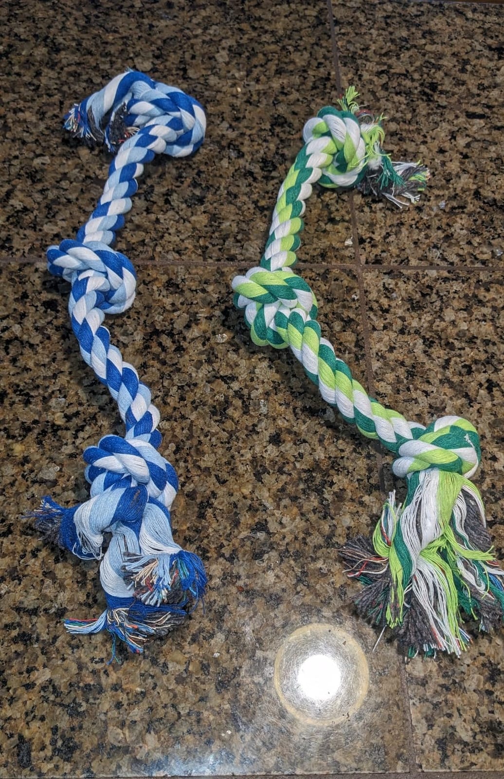 WDZZHOT [2 Pack] Dog Rope Toys, Dog Chew Toy for Medium and Small Dogs, 3 Knots Heavy Duty Puppy Rope Toy, 100% Cotton Tug of War Dog Toys for Boredom, Teeth Cleaning customer photo 2