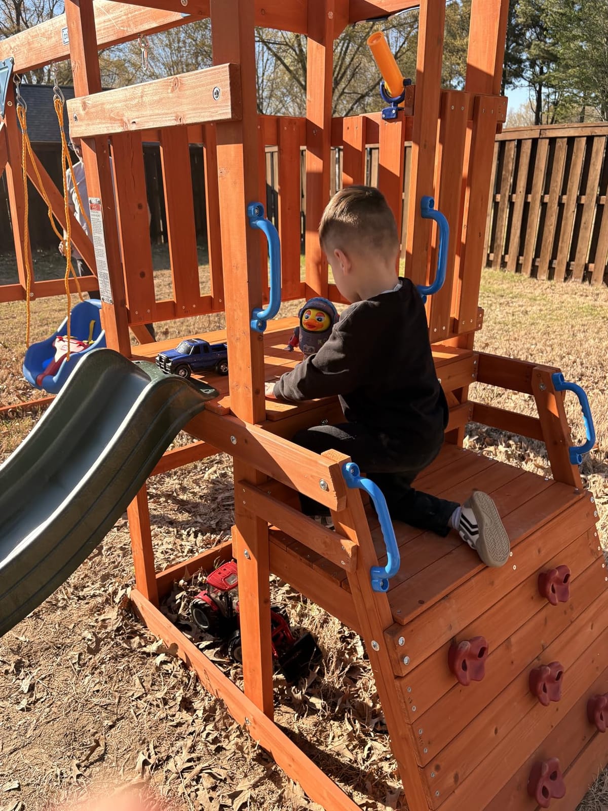 ROBUD Swing Sets for Backyard, Wooden Swing Set customer photo 1