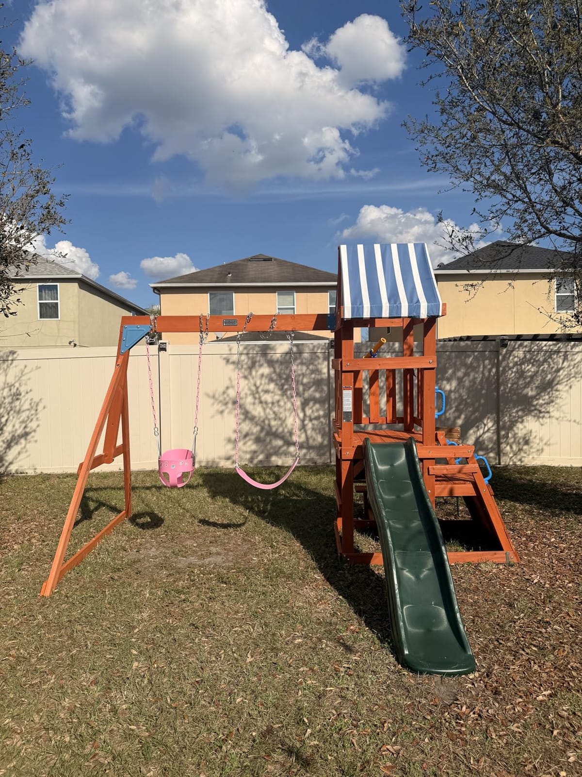 ROBUD Swing Sets for Backyard, Wooden Swing Set customer photo 2