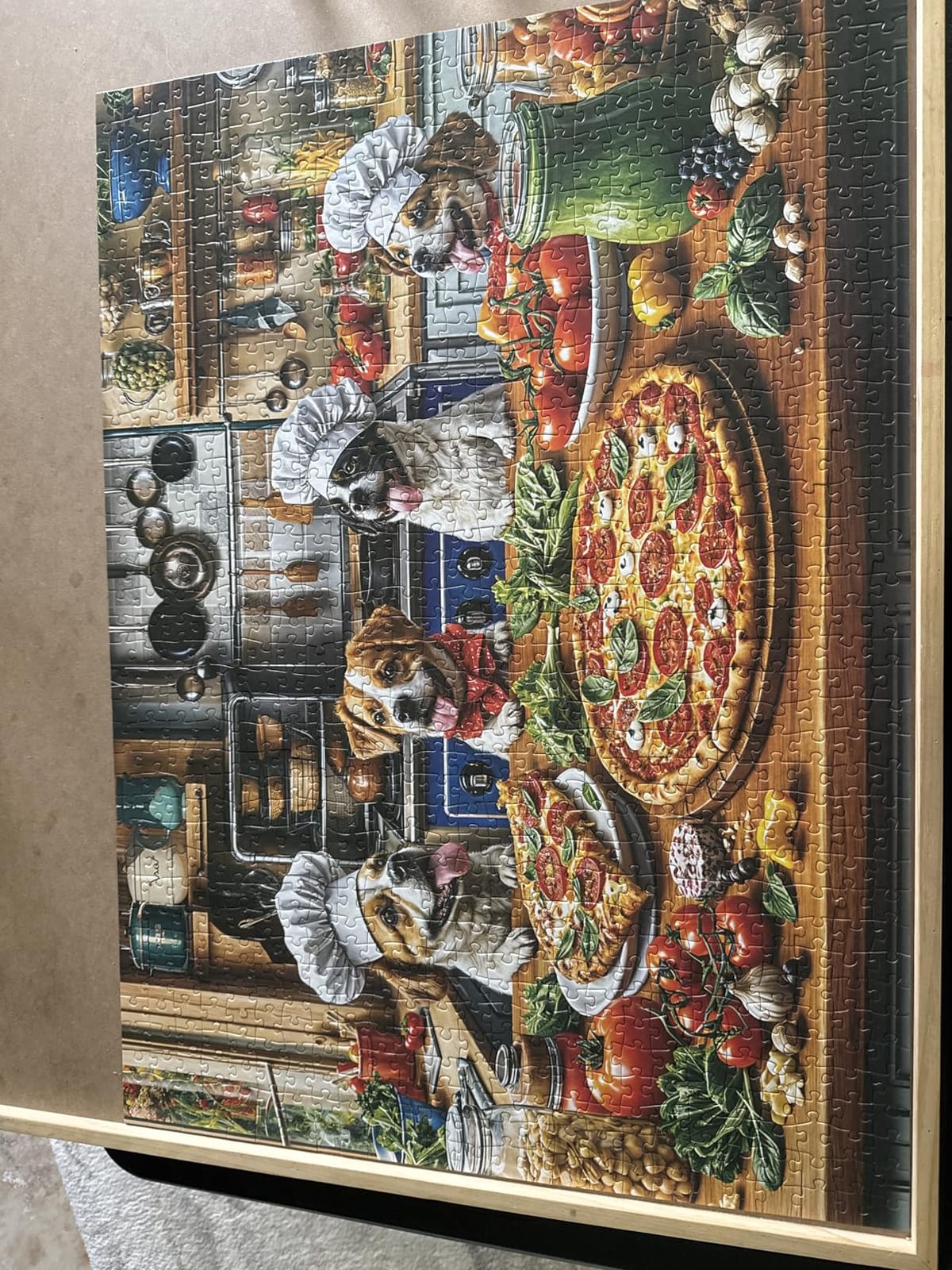 Funny Dog Pizza Jigsaw Puzzle, 1000 Piece Puzzle for Adults, Food Kitchen Puzzles, Animal Pet Lover Challenging Puzzles, Interlock Perfectly No Dust, Gifts for Mother's Father's Day customer photo 1
