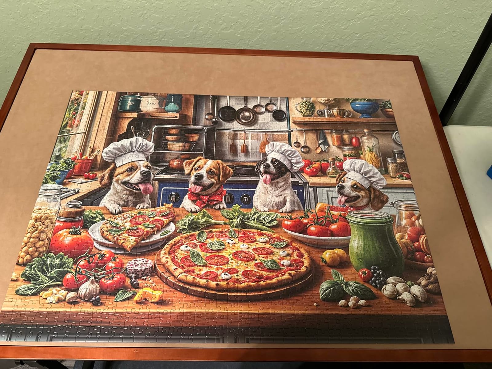 Funny Dog Pizza Jigsaw Puzzle, 1000 Piece Puzzle for Adults, Food Kitchen Puzzles, Animal Pet Lover Challenging Puzzles, Interlock Perfectly No Dust, Gifts for Mother's Father's Day customer photo 2