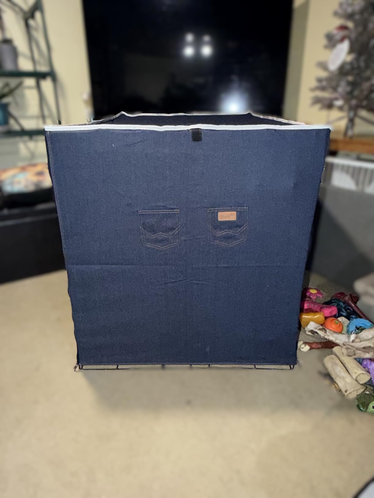 Wrangler Denim Dog Crate Cover for Large Dogs (XXL) customer photo 2