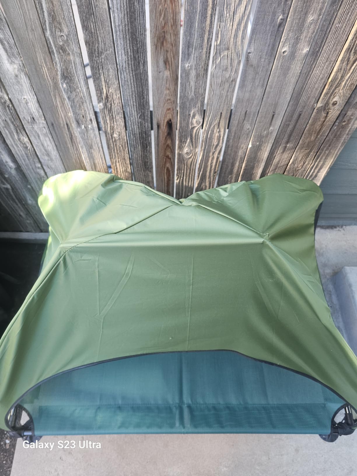 Elevated Dog Bed with Upgraded Canopy, Raised Outdoor Dog Tent with Powerful Anti-Slip Feet, Portable Pet Cot with Larger Shade, Raised Cooling Bed for Camping, Backyard, Beach, Poolside customer photo 2