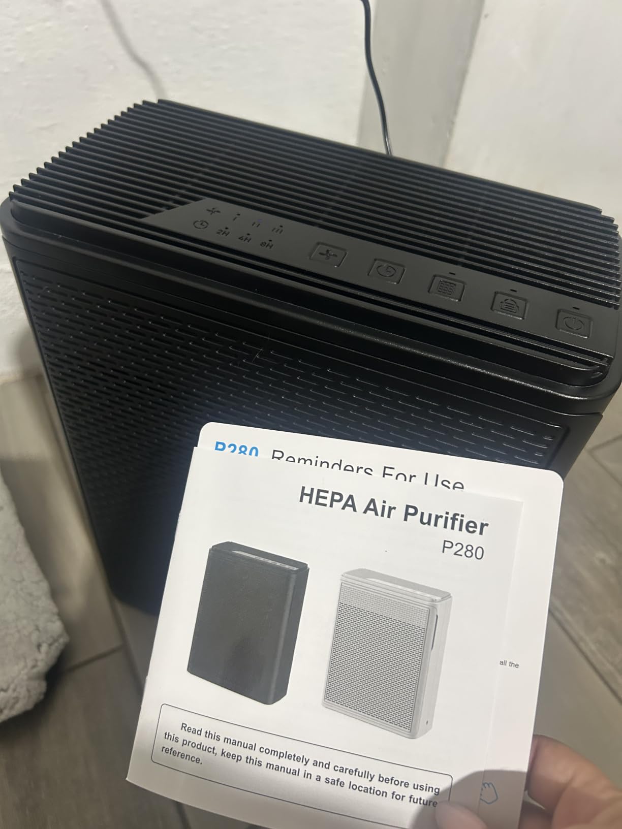 YARIKI Air Purifiers for Home Pets Covers Up to 1500 Sq Ft,H13 Hepa Filter with Washable Pre-Filter,Pet Hair Dander Smoke Air Cleaner,22 dB Quiet Sleep for Living Room Bedroom Kitchen,P280 (White) customer photo 2