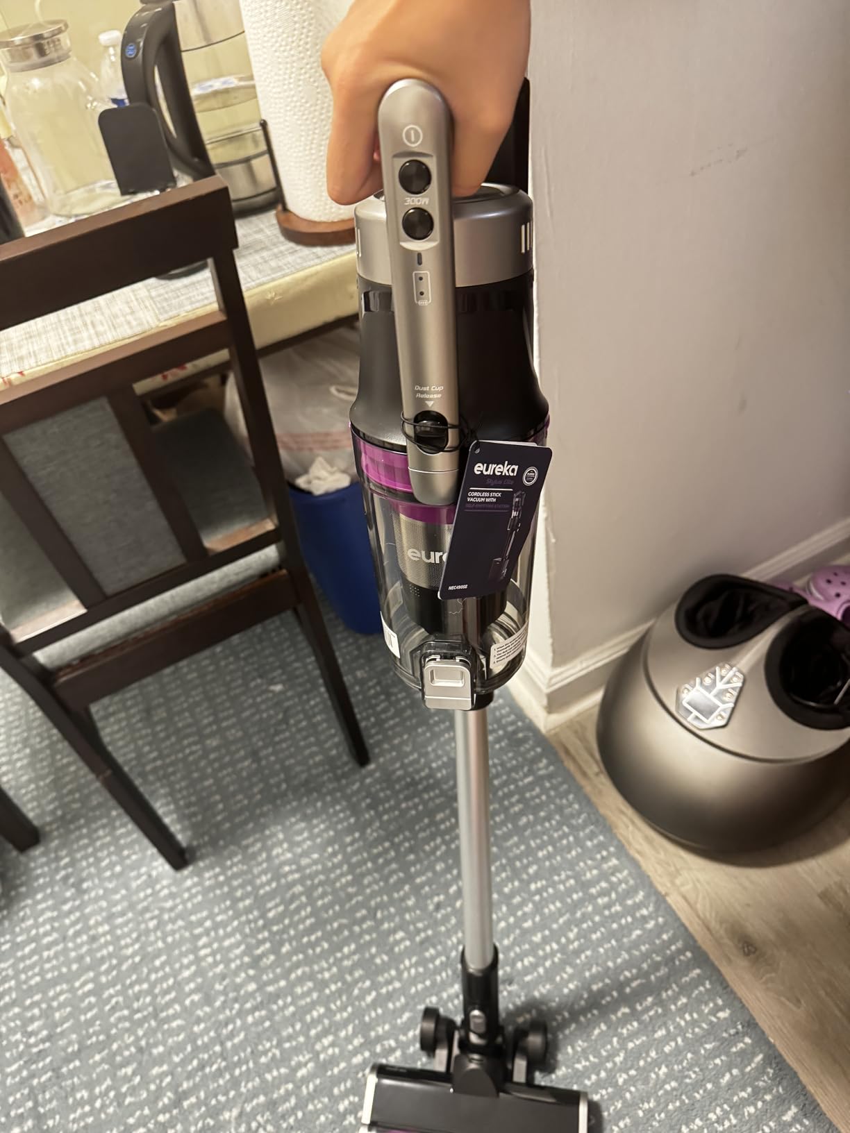 Eureka Cordless Vacuum Cleaner Lightweight, Stick Vacuum Rechargeable for Hardwood, Pet Hair, Blue w/Clean Station, Stylus Elite NEC490SE customer photo 2