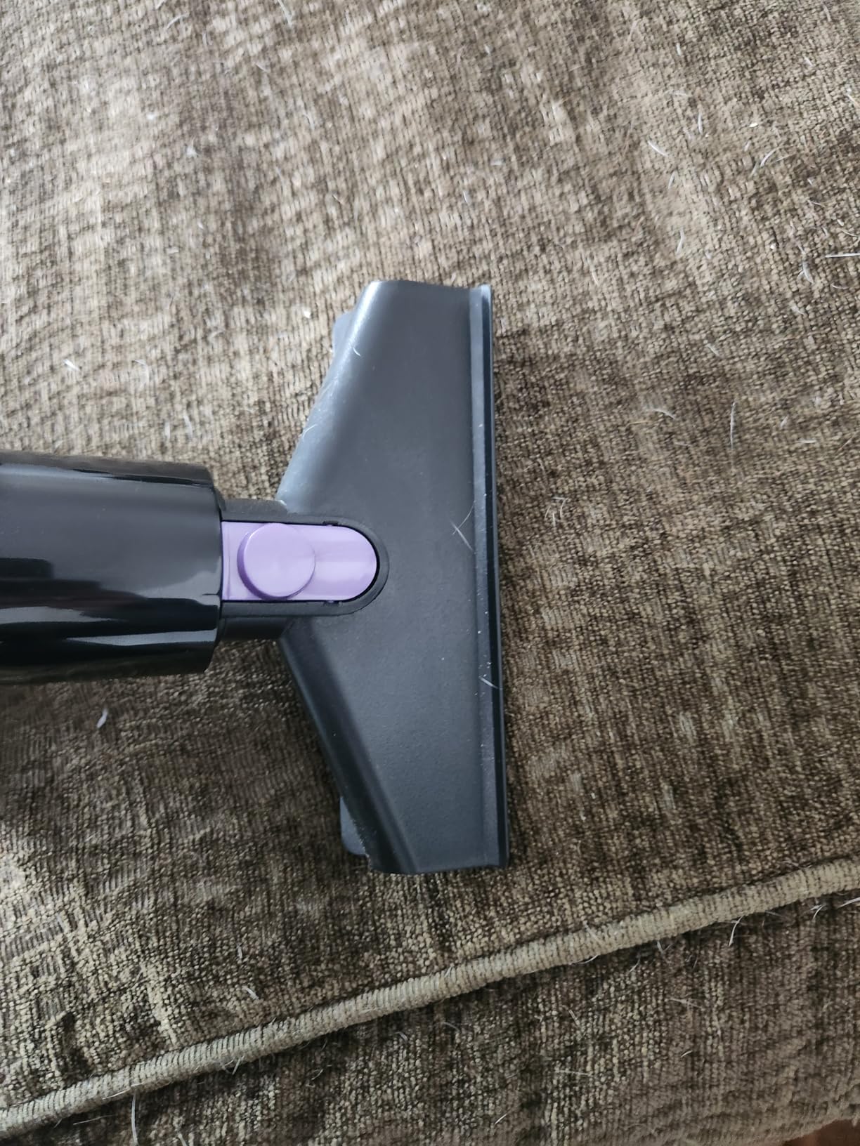 Cordless Vacuum Cleaner, 10 in 1 Stick Vacuum with Powerful Suction, Hose, Green LED Light, Anti-Tangle Brush, Lightweight Rechargeable Vacuum Cleaner for Home, Hardwood Floors,Pet Hair (Purple) customer photo 2