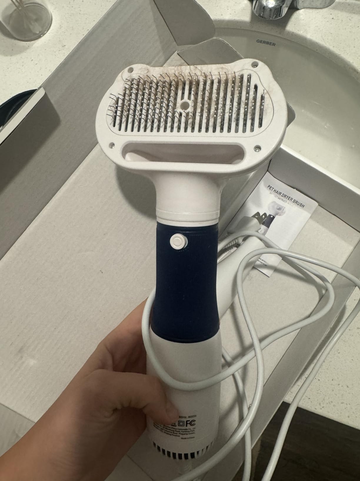 3-in-1 Dog Hair Dryer with Slicker Brush for Small and Medium-Sized Dogs and Cats Pet Hair Dryer Dog Blow Dryer Portable Overheat Protection Adjustable Temperature customer photo 1