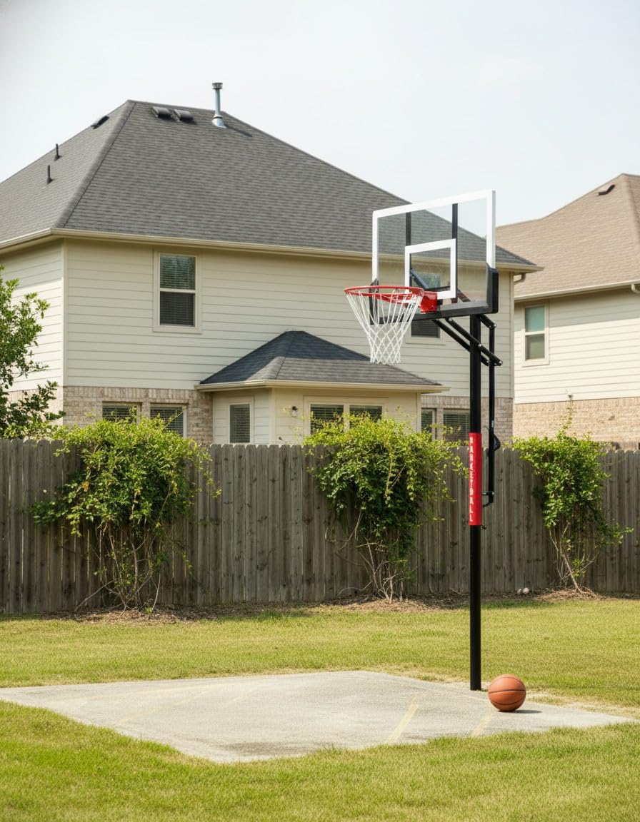G GX9 In-Ground Basketball Hoops 7-10ft Adjustable with Crank, Outdoor Inground Basketball Goal System with 45-54 Inch Shatterproof Backboard customer photo 1