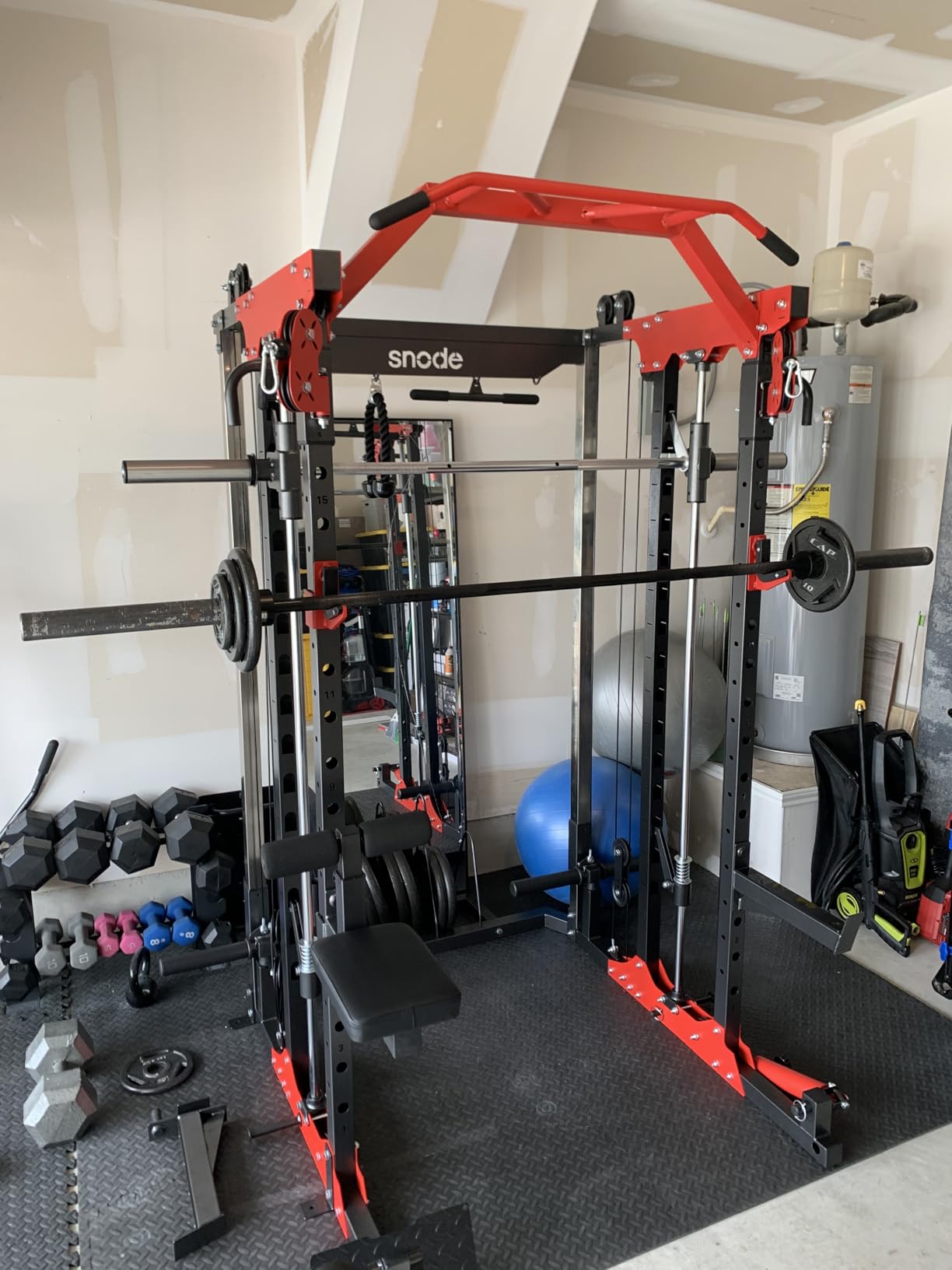 SNODE ALL10 All-in-One Smith Machine Home Gym, Multi-Functional Power Rack customer photo 2