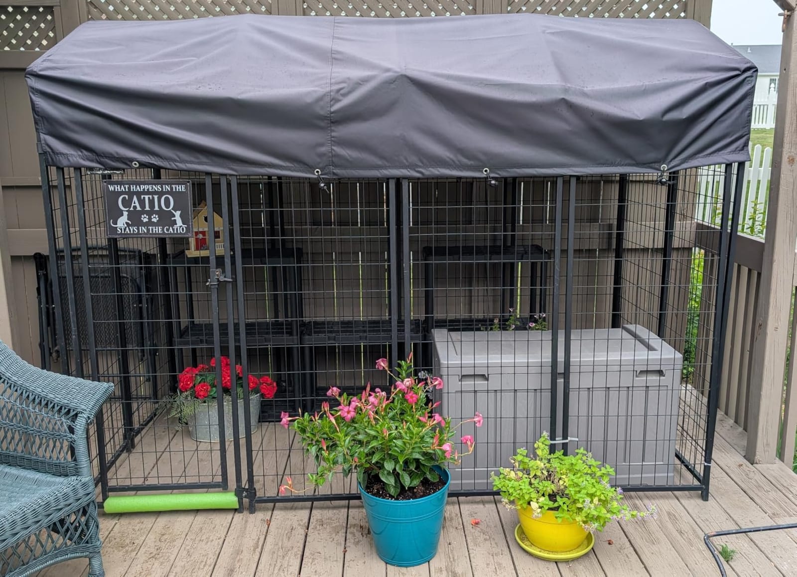 Outdoor Dog Kennel Cover 8'Dx4'W UV Resistant Waterproof Full Coverage for Dog Kennel Replacement Cover customer photo 1