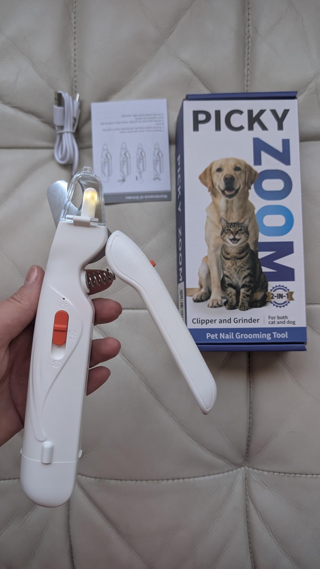 2-in-1 Dog & Cat Nail Clippers and Grinder with LED Light customer photo 2