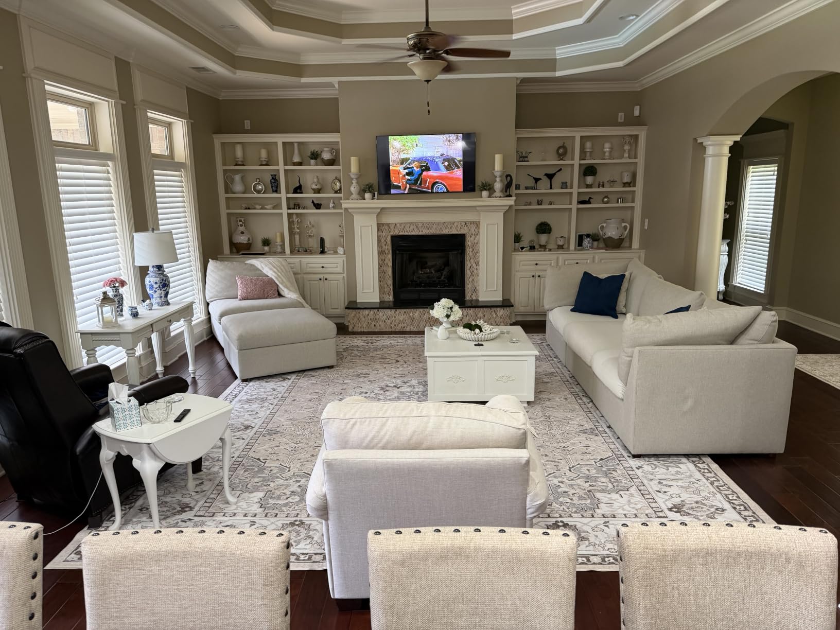 Living Room 6x9 Area Rugs: Farmhouse Washable Ultra Soft Carpet for Bedroom Nursery Indoor Vintage Stain Resistant Rug for Dining Room Non-Slip Durable Neutral Floor Mat for Pet Owners(6x9 Beige) customer photo 1