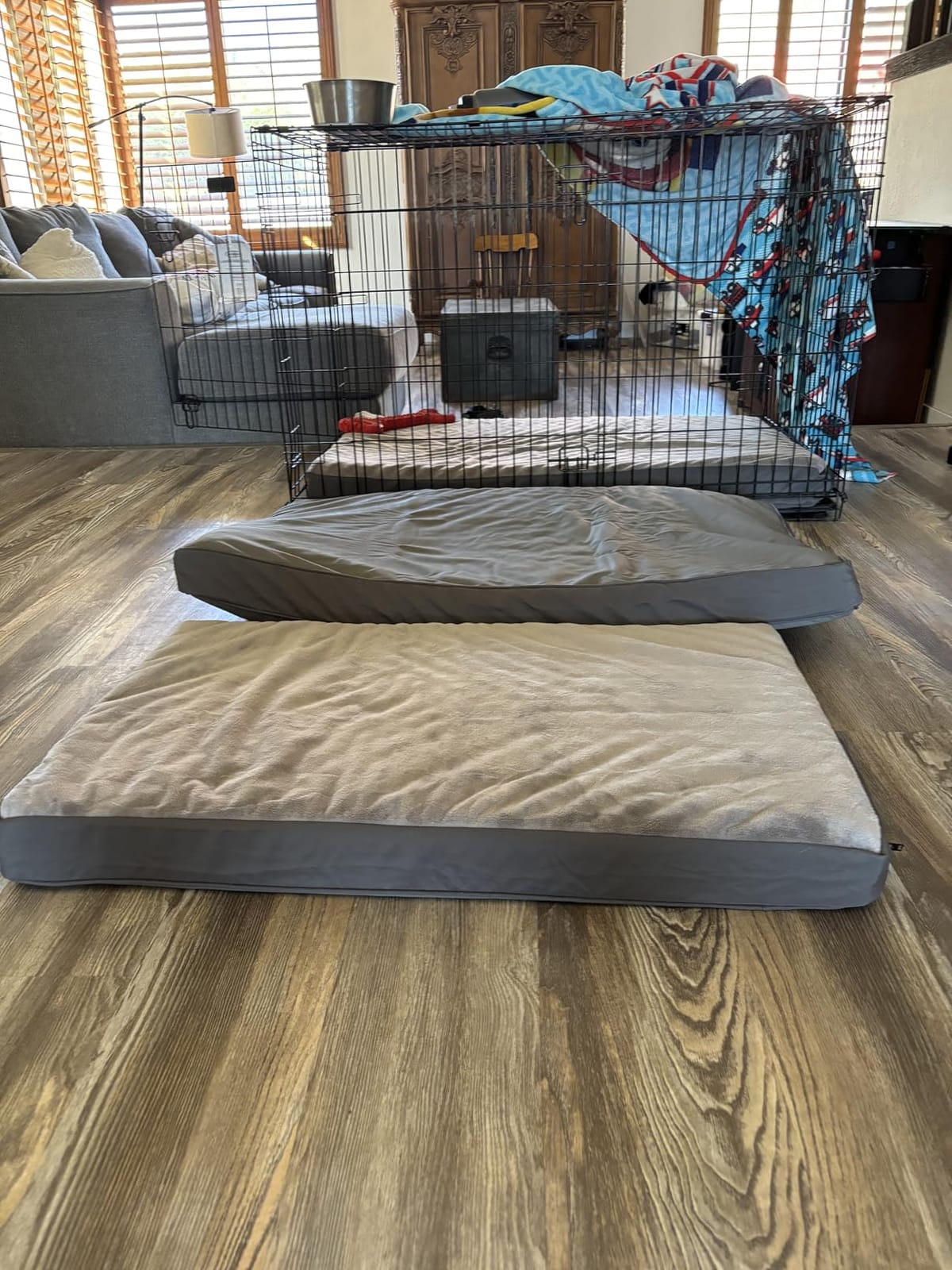 Waterproof Large Dog Bed, Washable Outdoor XL Pet Foam Pad 44x32 Anti-Slip customer photo 2